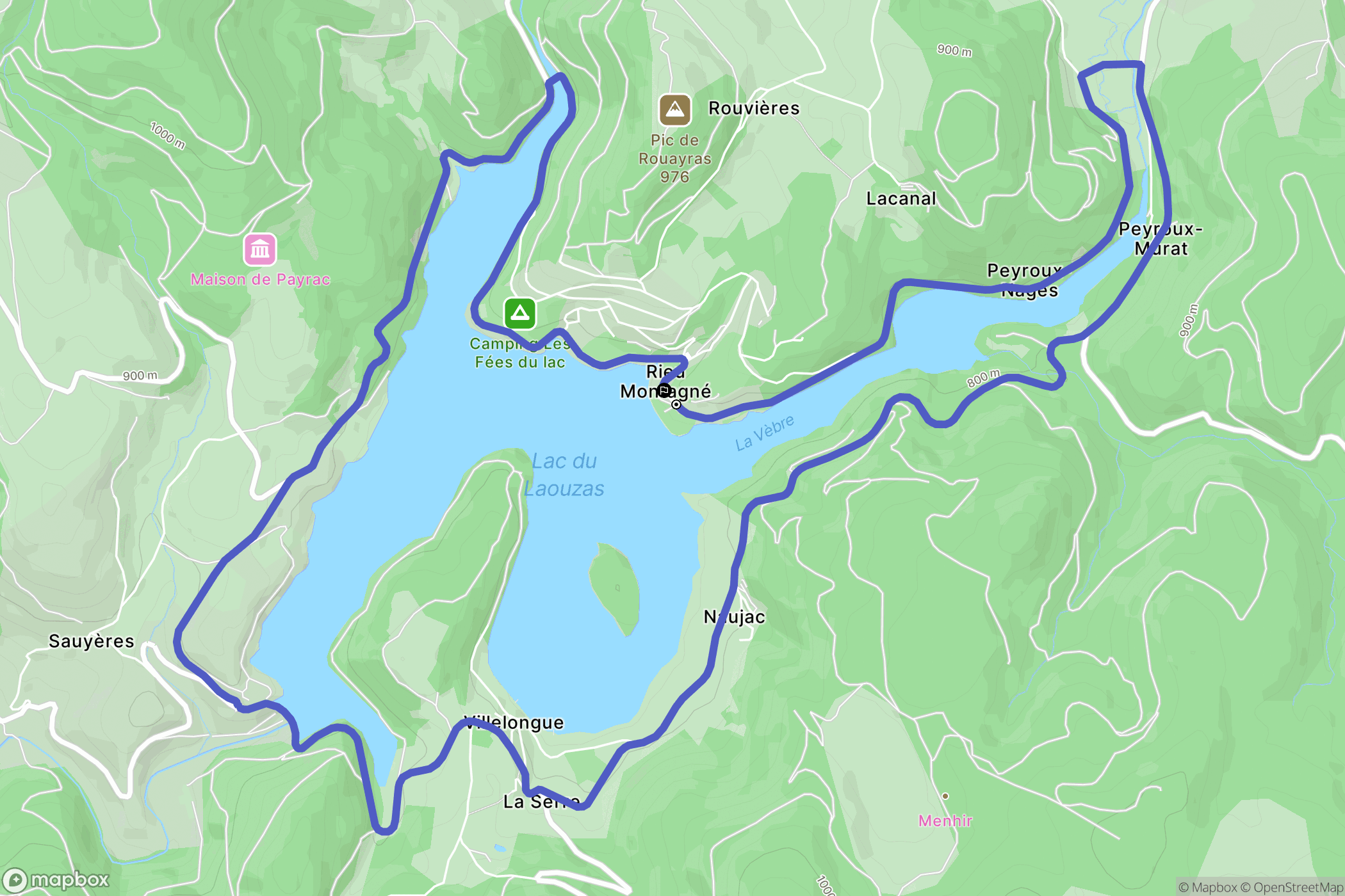 Nages : carte du parcours de randonnée - France