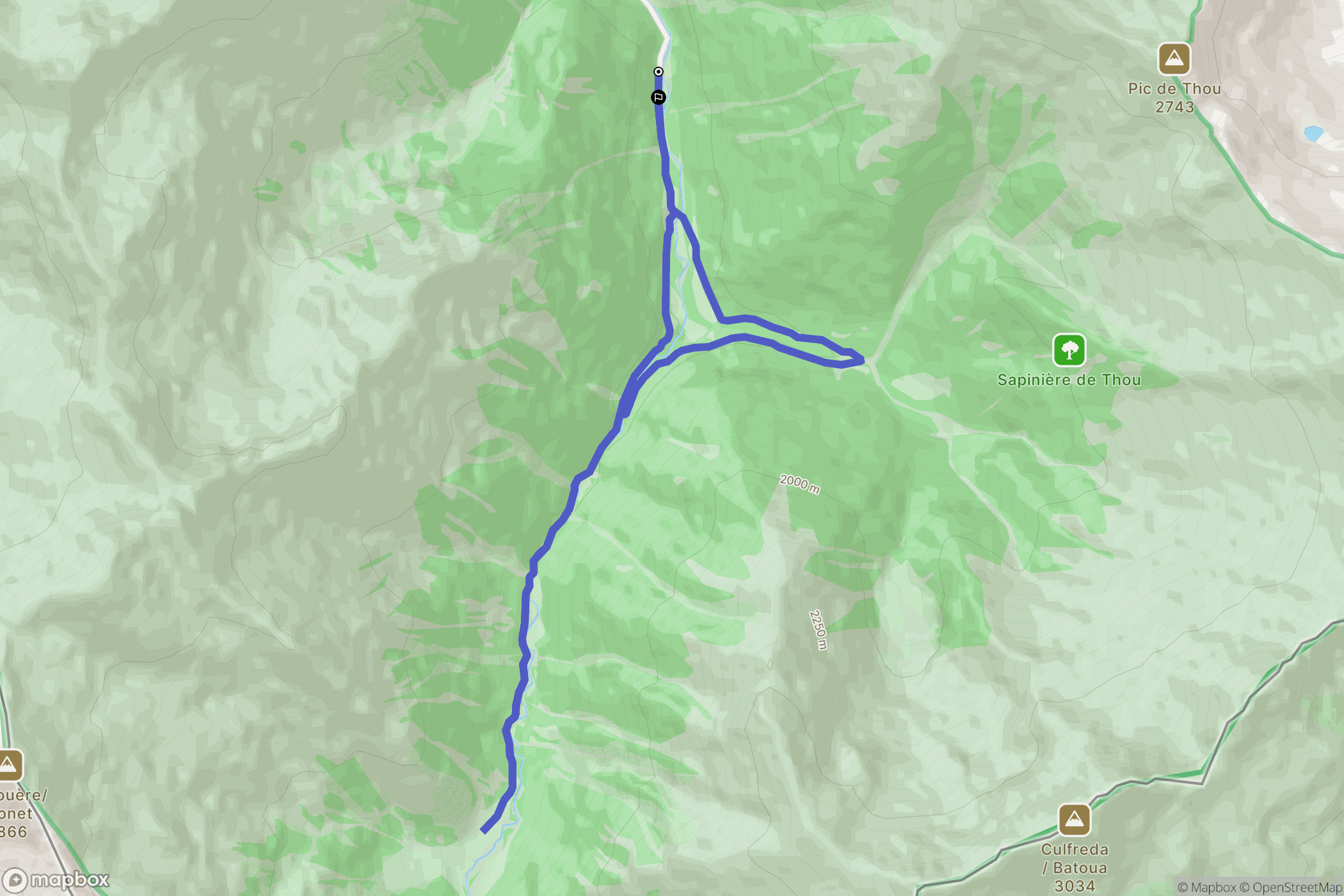 Saint-Lary-Soulan : carte du parcours de randonnée - France