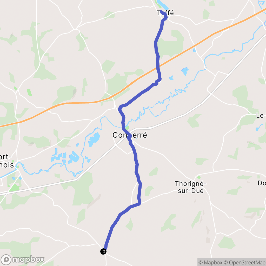 Le Breil-sur-Mérize : carte du parcours de randonnée - France