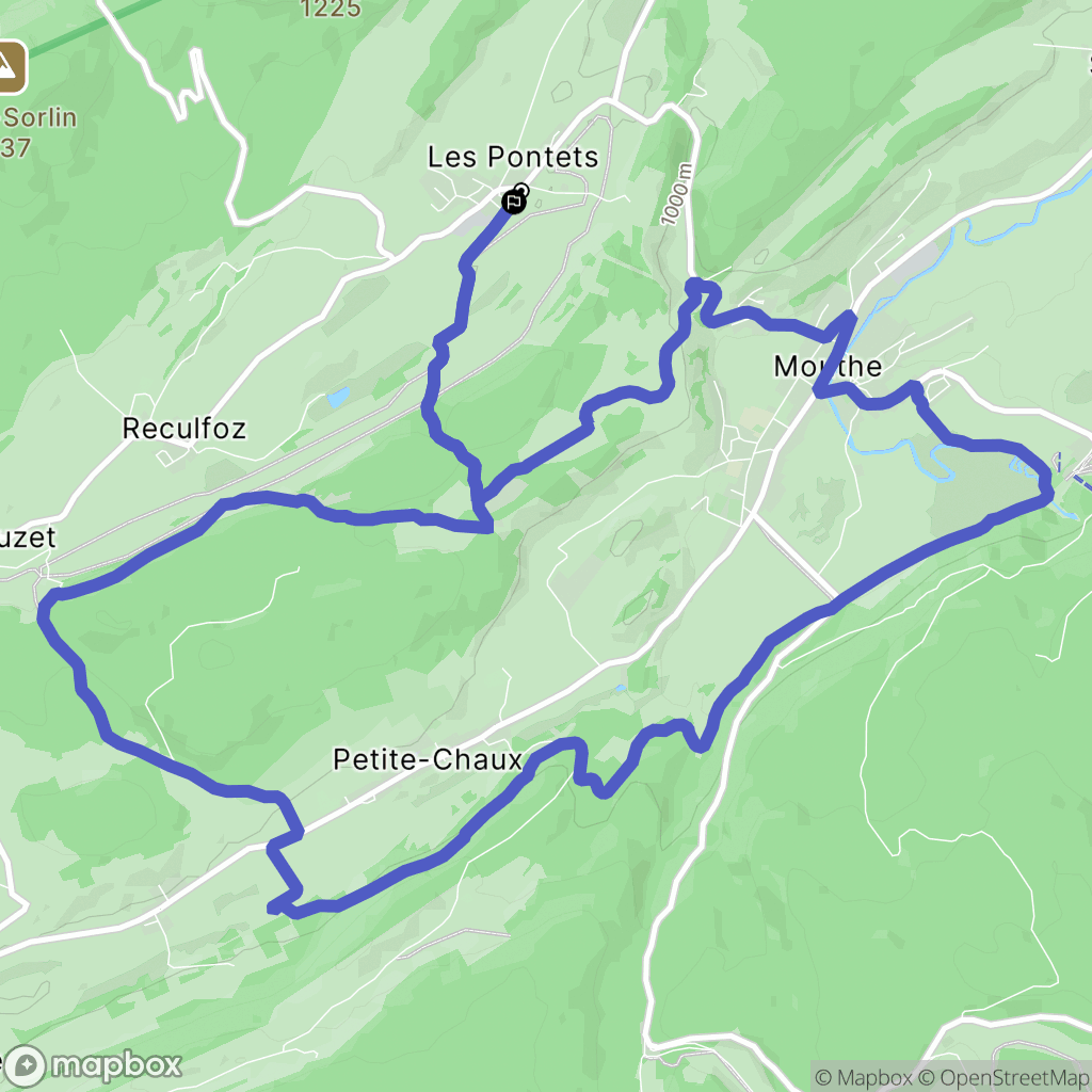 Les Pontets : carte du parcours de randonnée - France