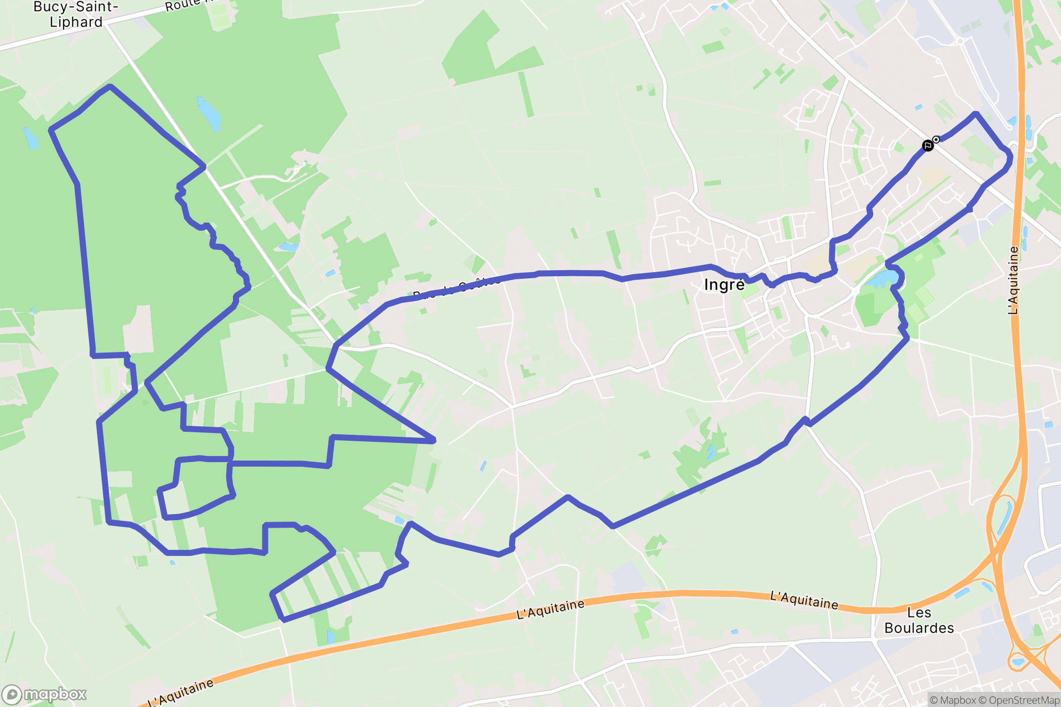 Ingré : carte du parcours de randonnée - France