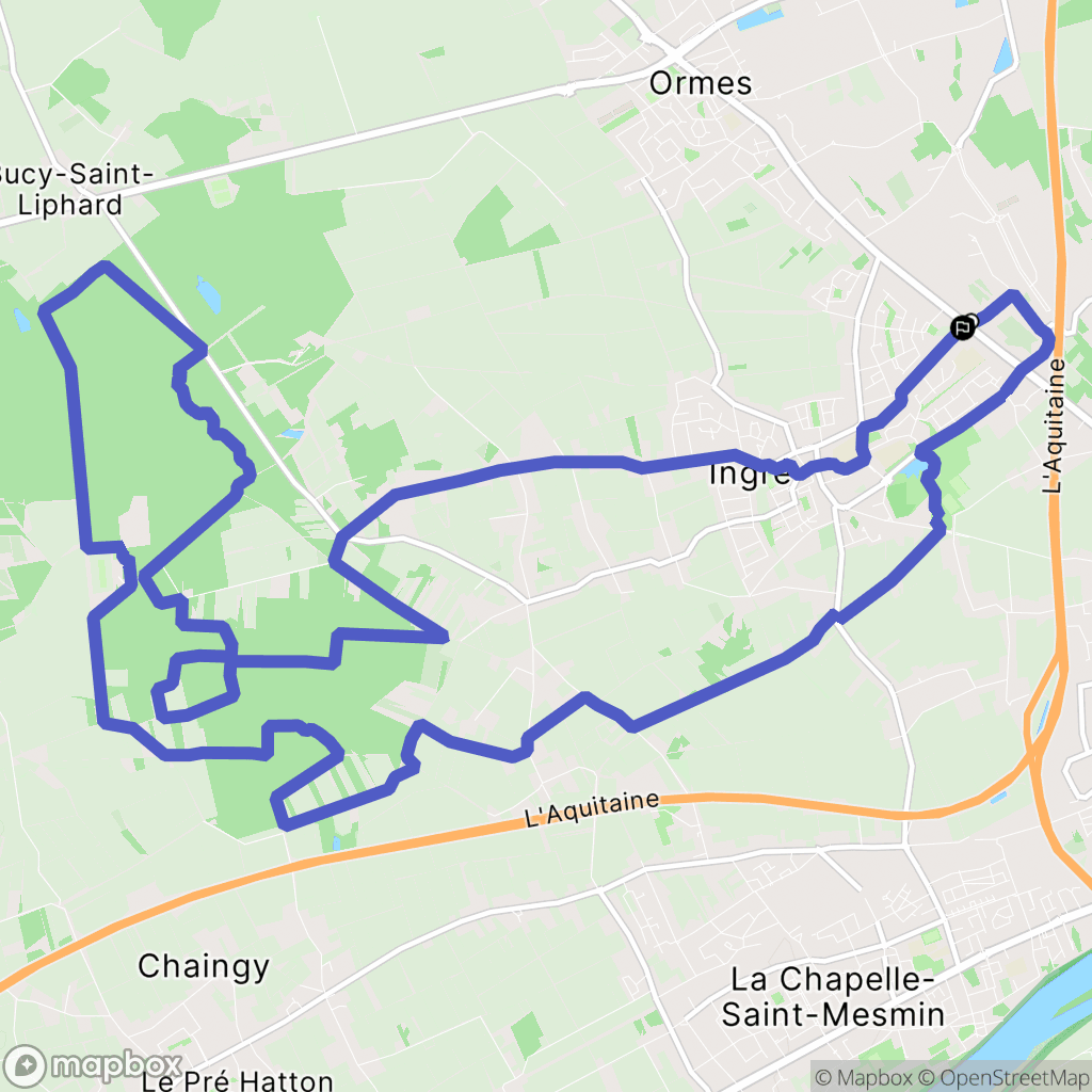 Ingré : carte du parcours de randonnée - France