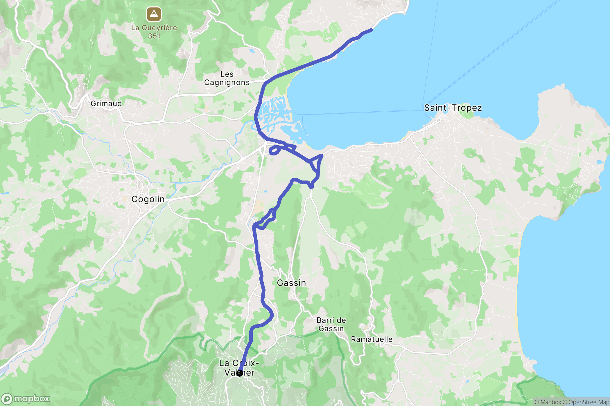 La Croix-Valmer : carte du parcours de randonnée - France