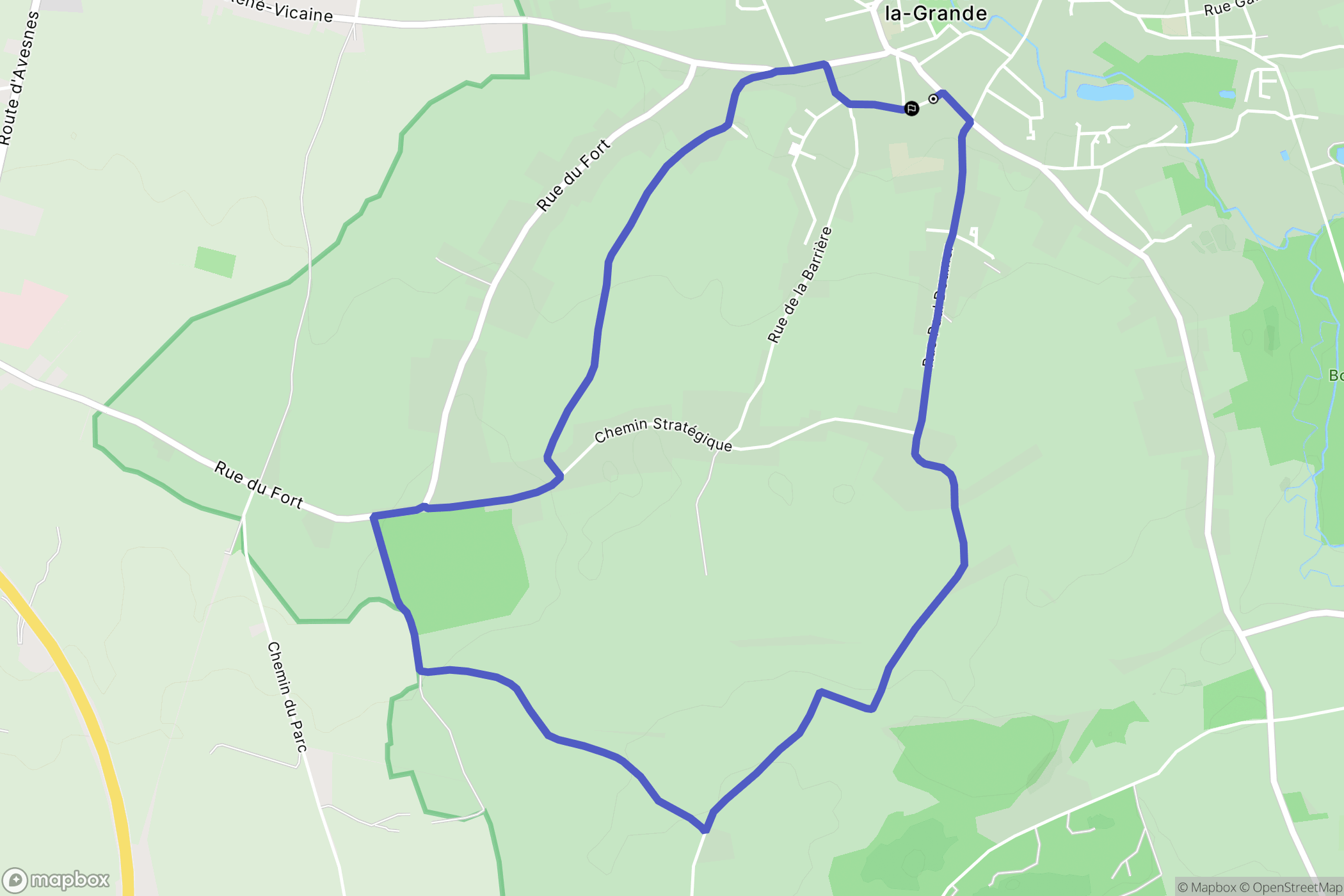 Ferrière-la-Grande : carte du parcours de randonnée - France