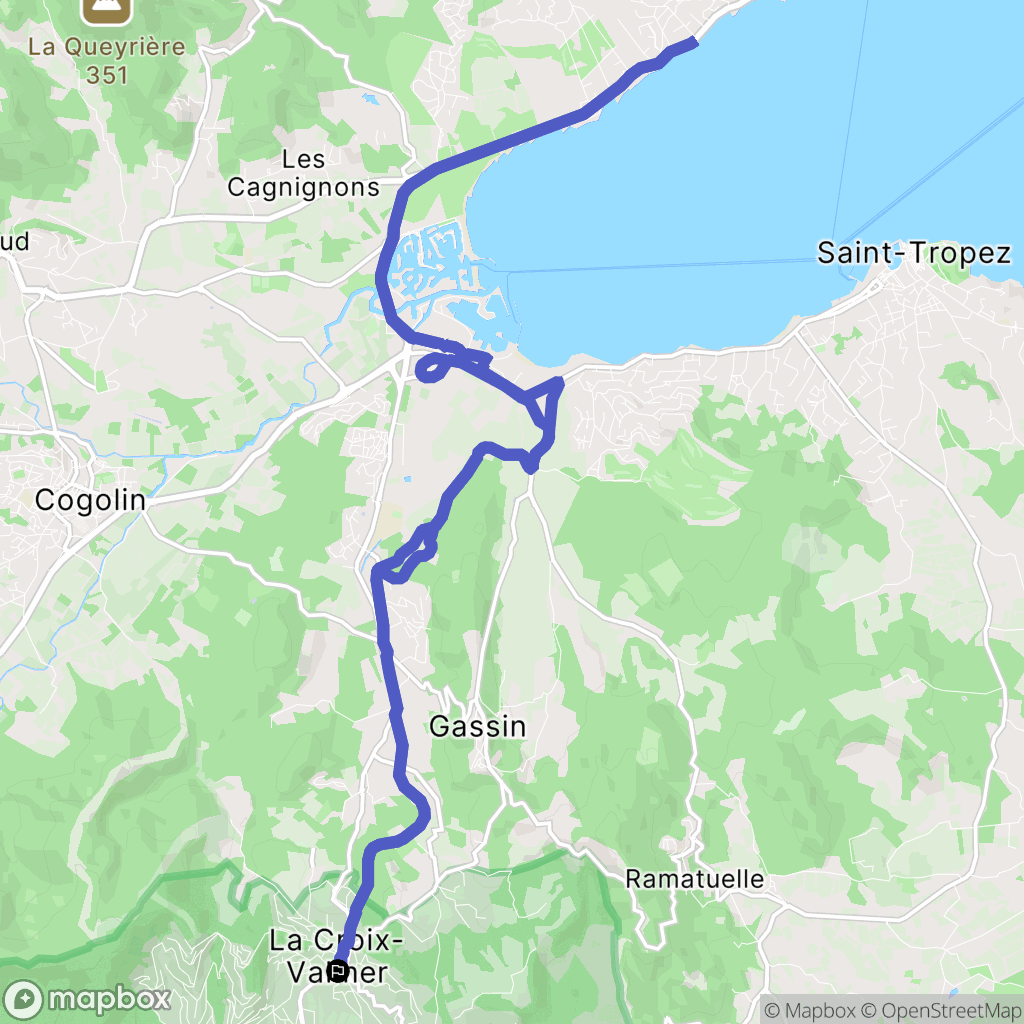 La Croix-Valmer : carte du parcours de randonnée - France