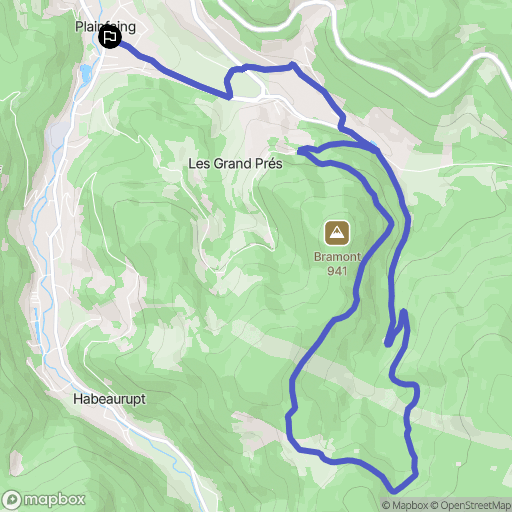 Plainfaing : carte du parcours de randonnée - France