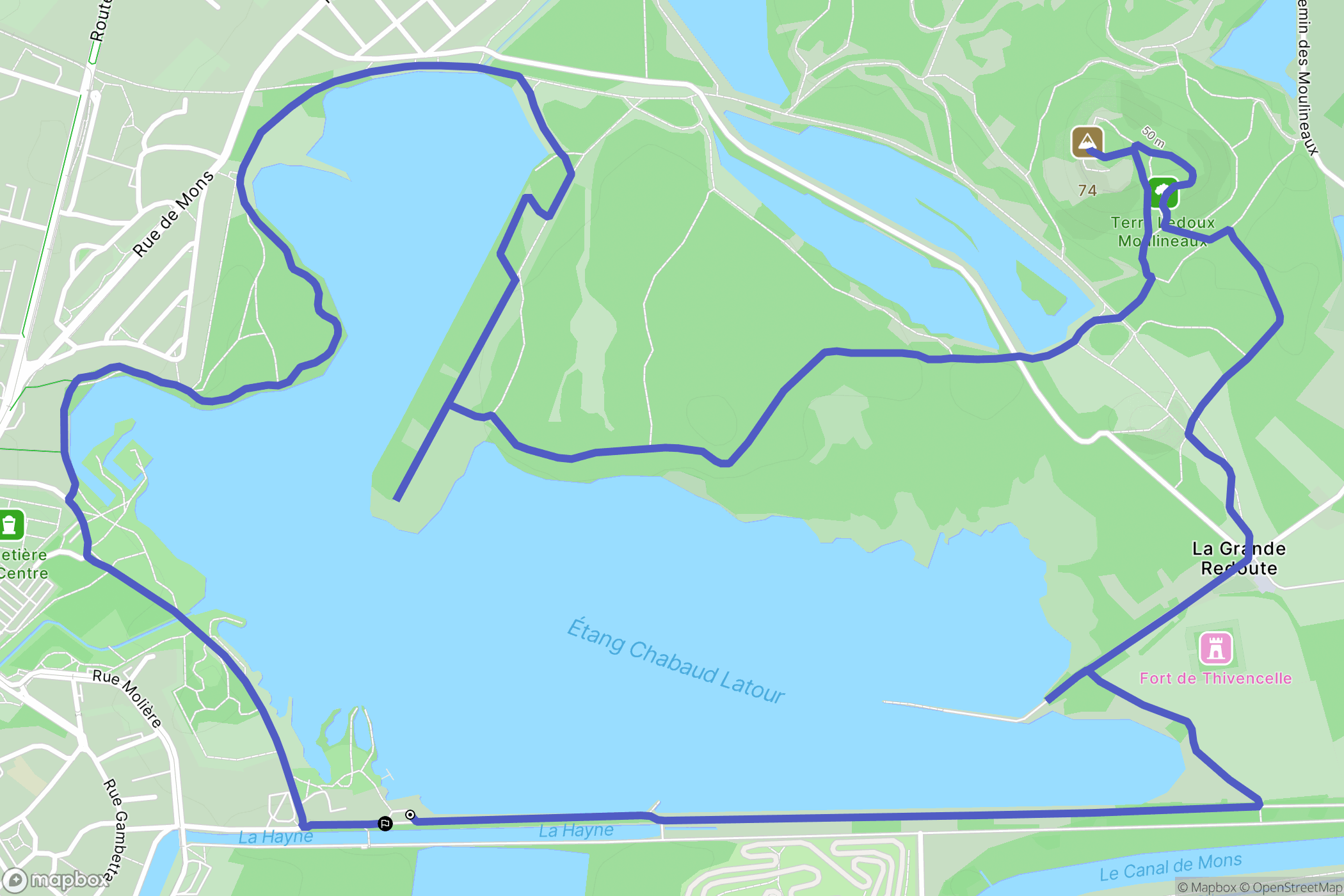 Condé-sur-l'Escaut : carte du parcours de randonnée - France