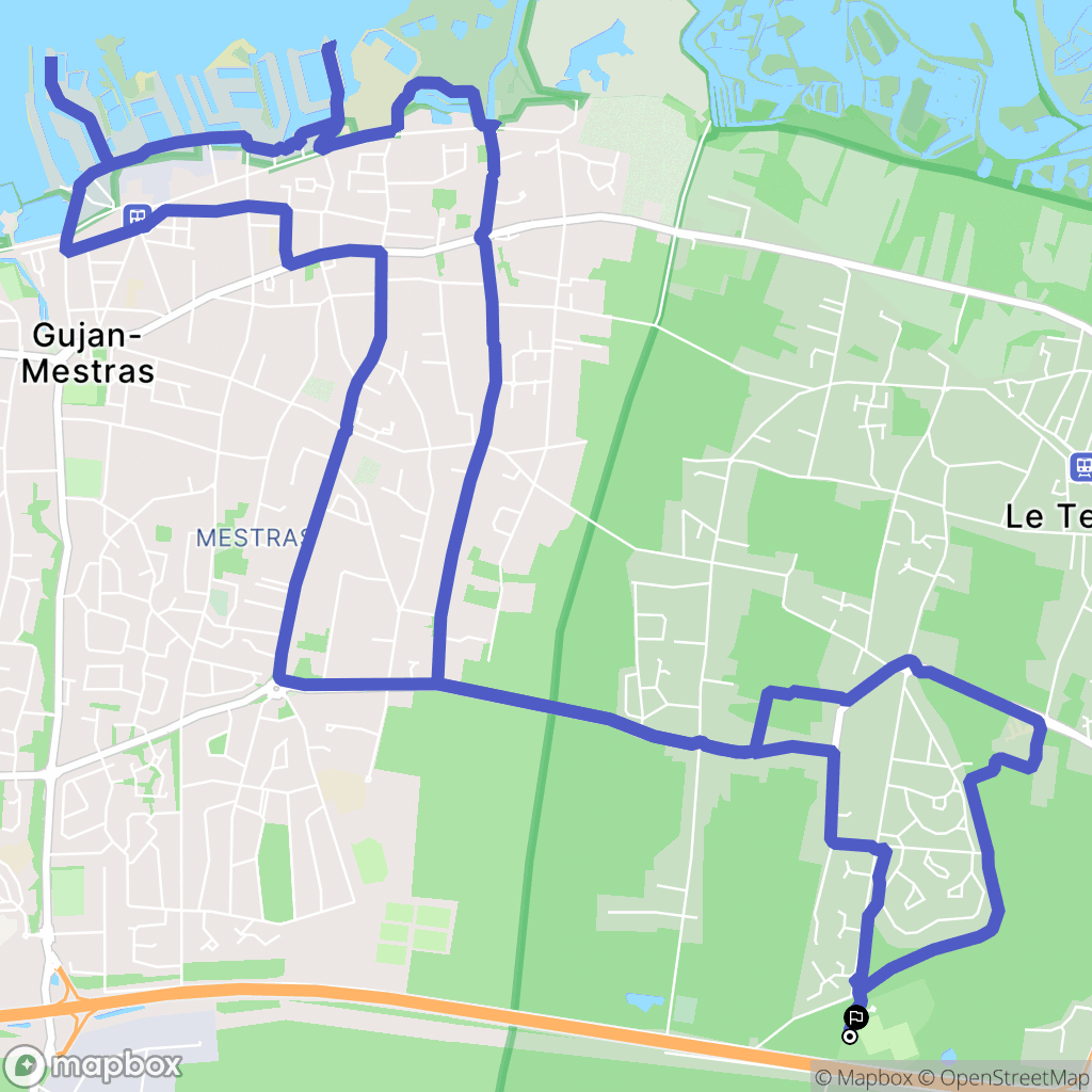 Le Teich : carte du parcours de randonnée - France
