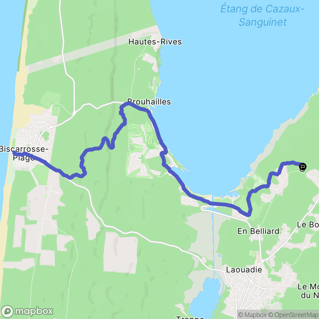 Biscarrosse : carte du parcours de randonnée - France