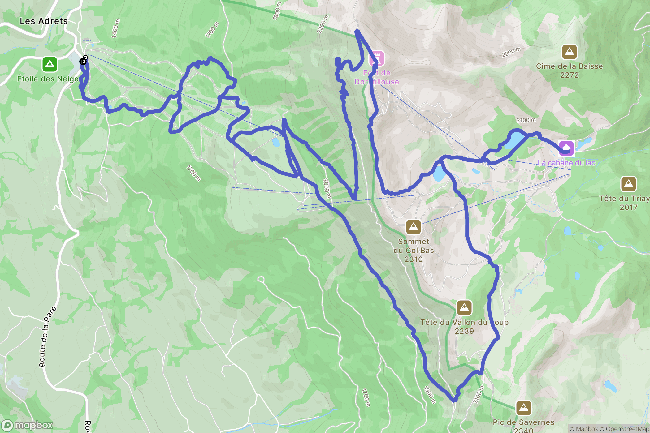 Montclar : carte du parcours de randonnée - France