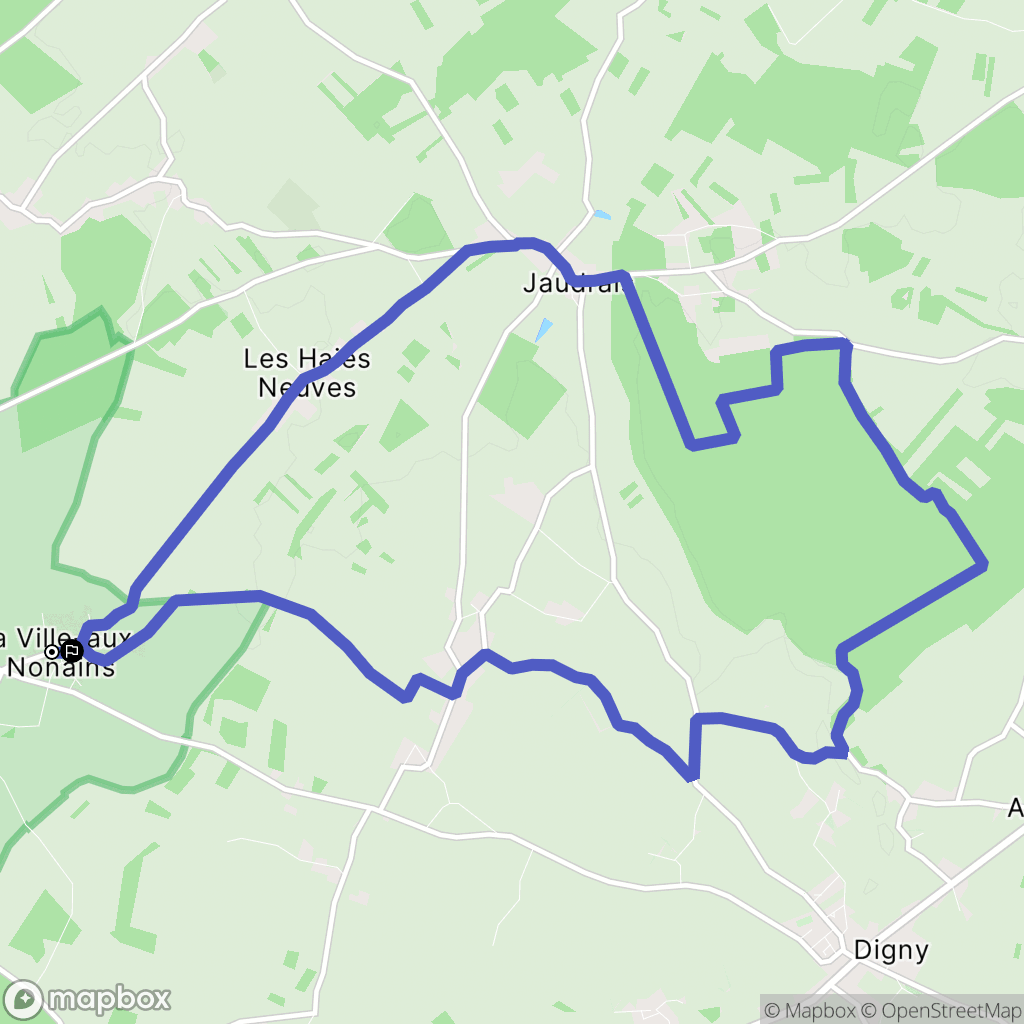 Senonches : carte du parcours de randonnée - France