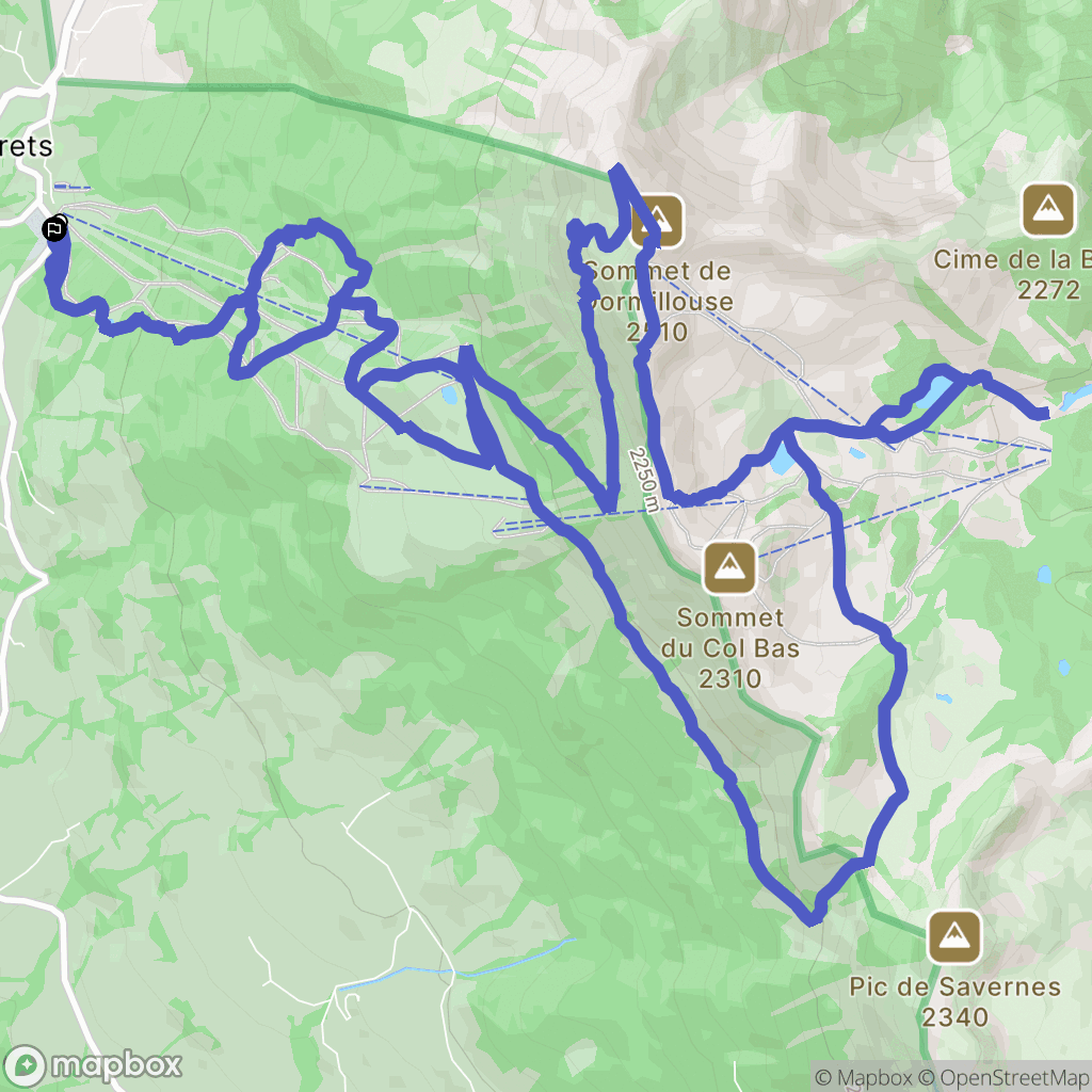 Montclar : carte du parcours de randonnée - France