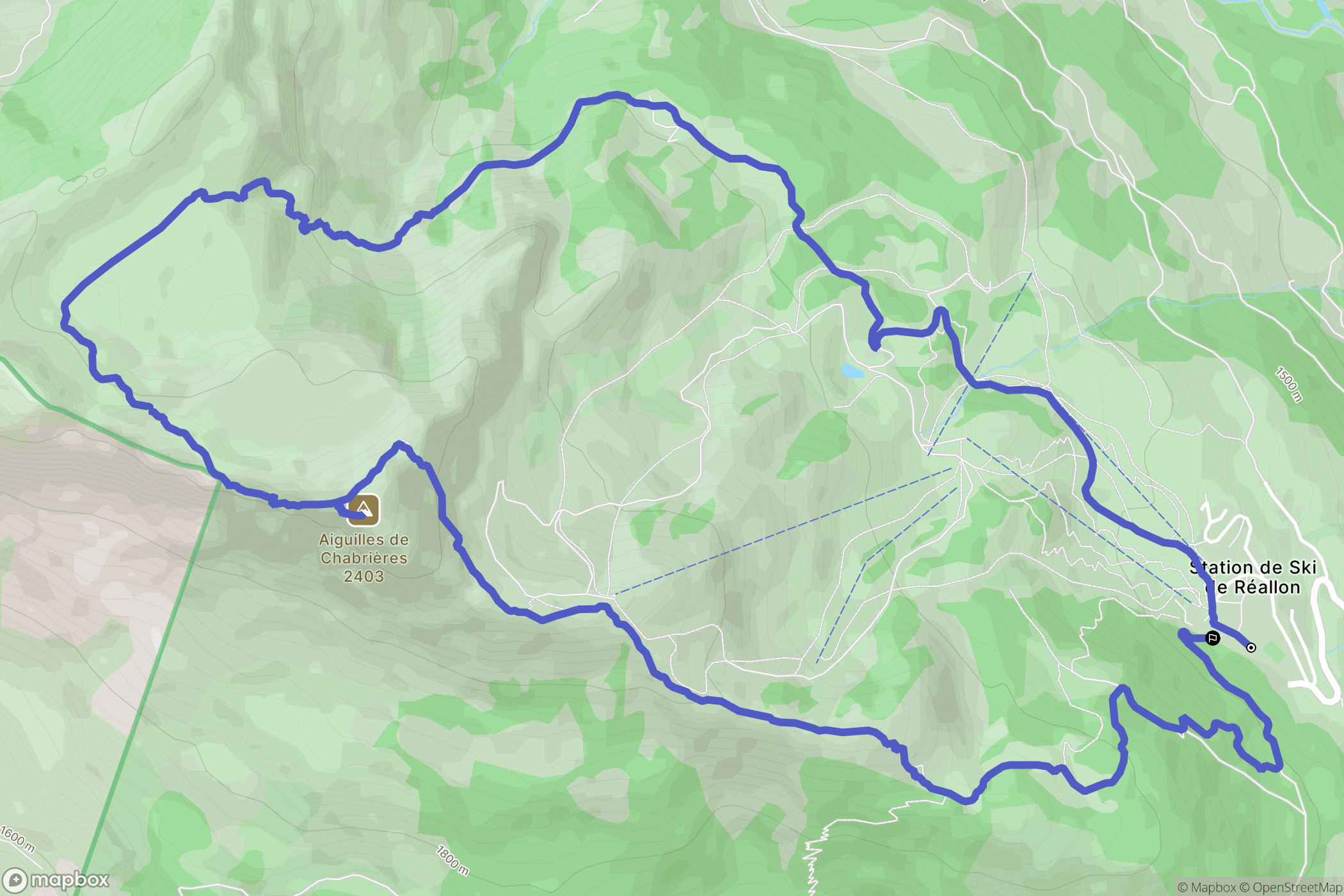 Réallon : carte du parcours de randonnée - France