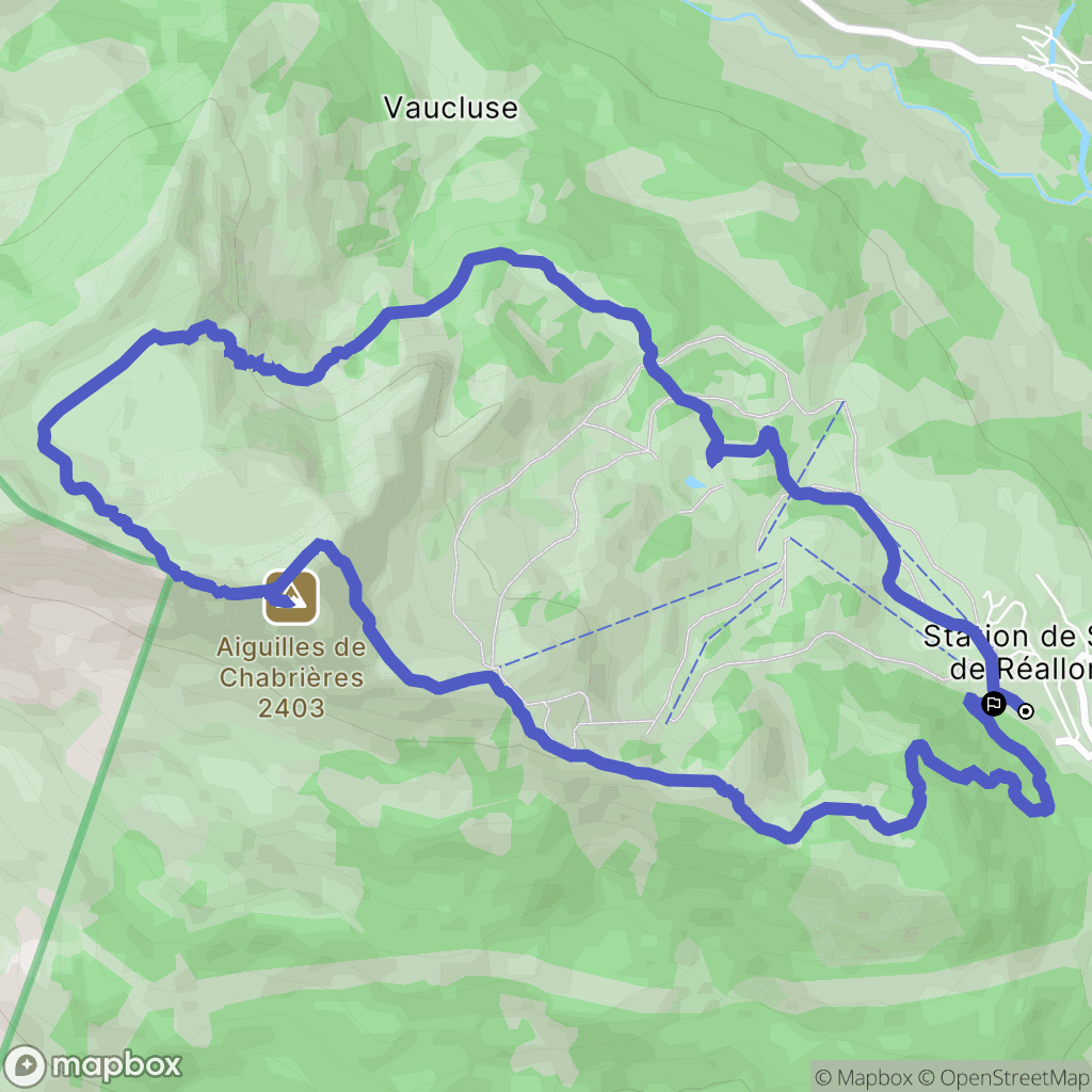 Réallon : carte du parcours de randonnée - France