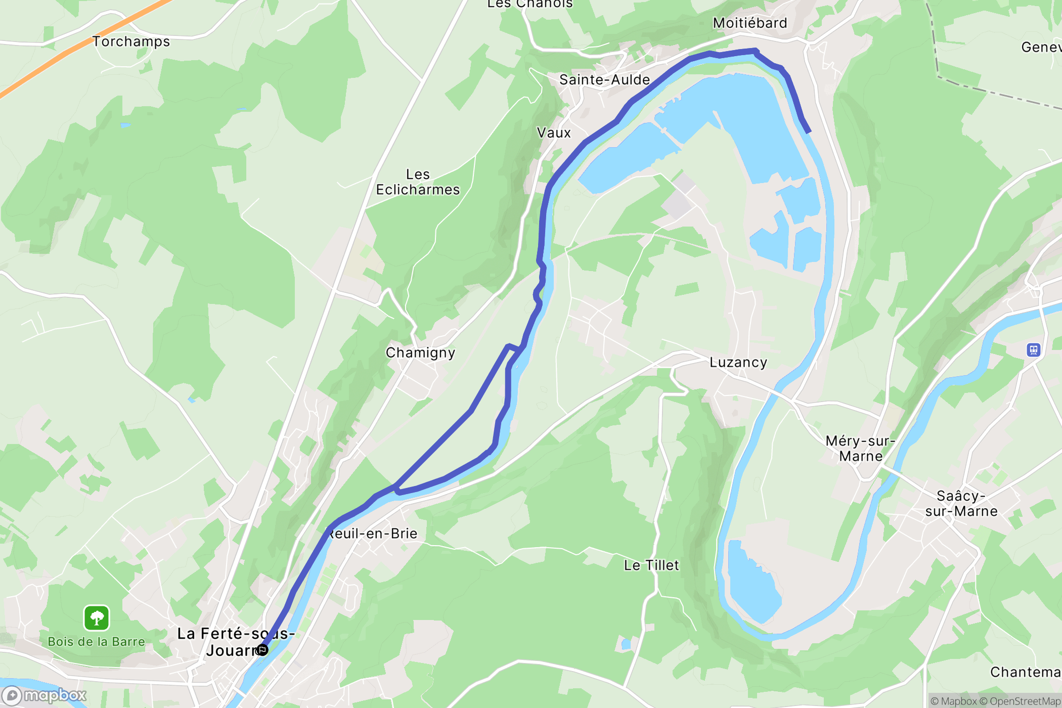 La Ferté-sous-Jouarre : carte du parcours de randonnée - France