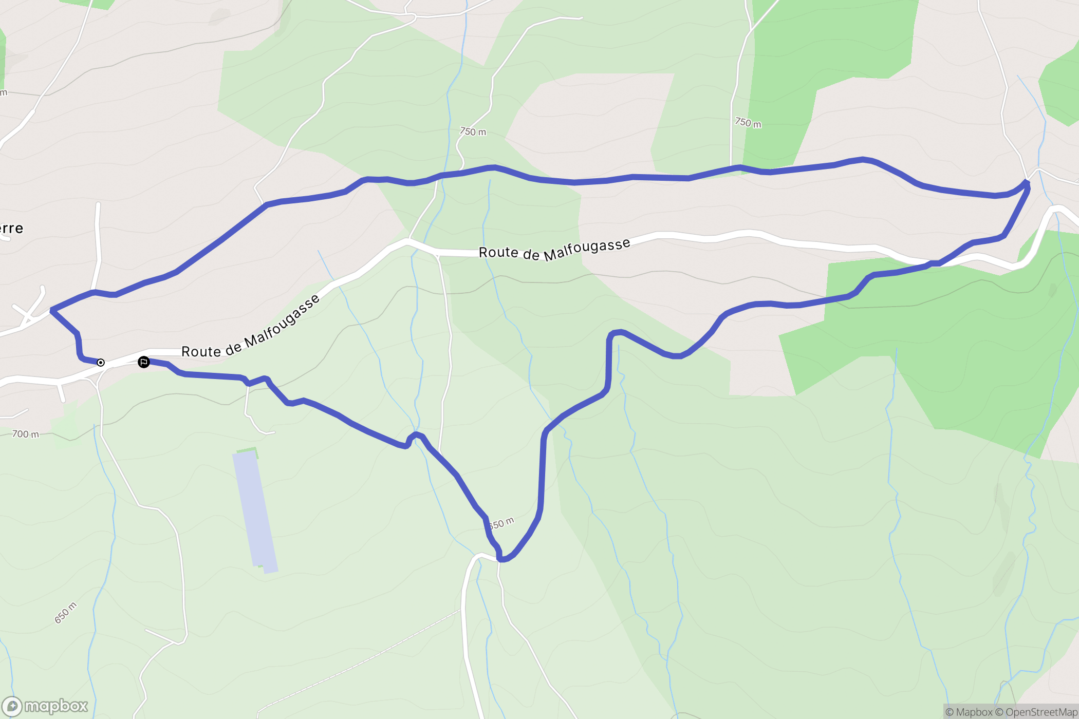 Cruis : carte du parcours de randonnée - France