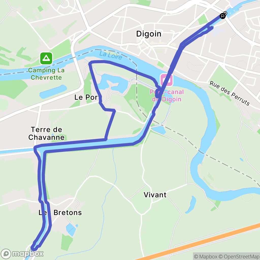 Digoin : carte du parcours de randonnée - France