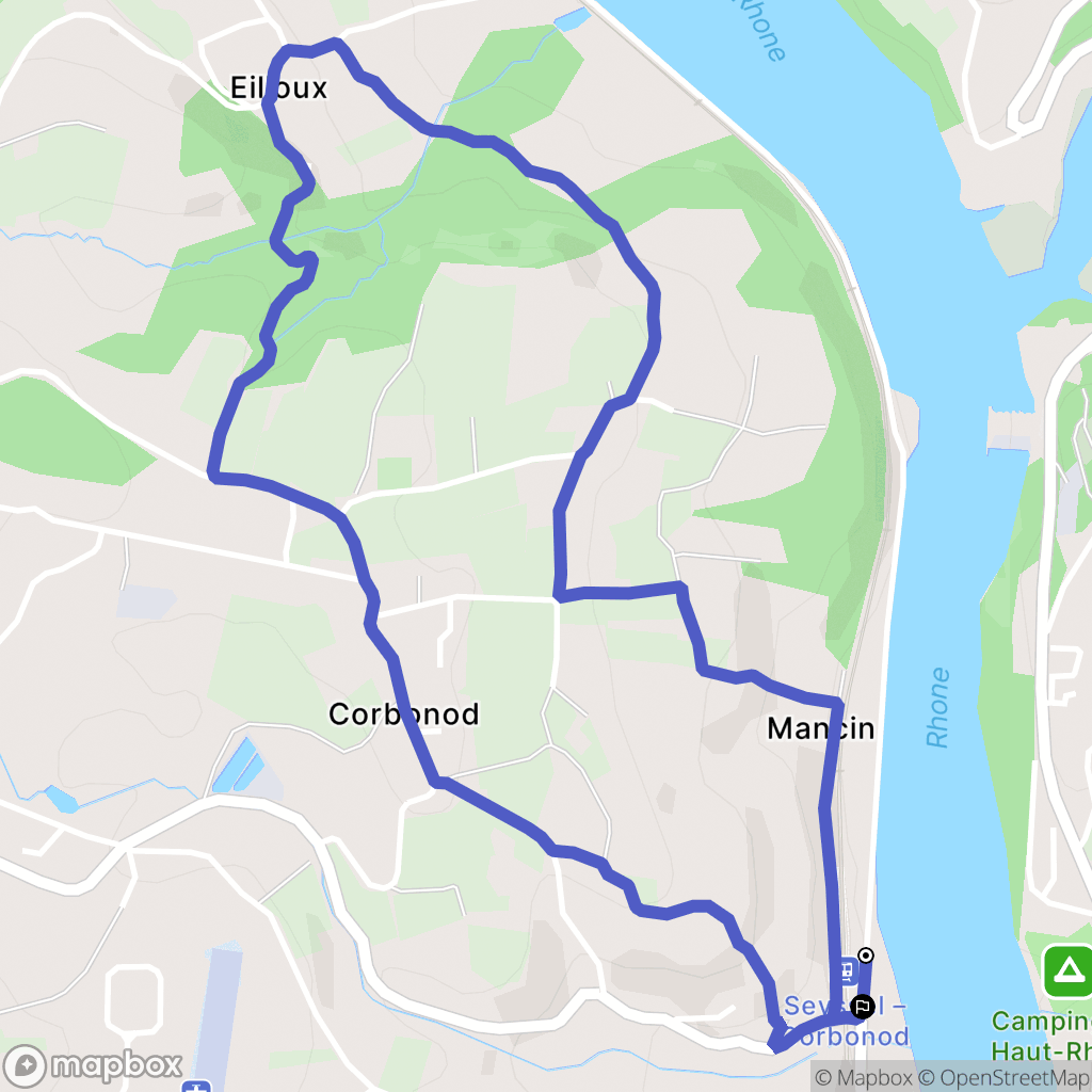 Corbonod : carte du parcours de randonnée - France