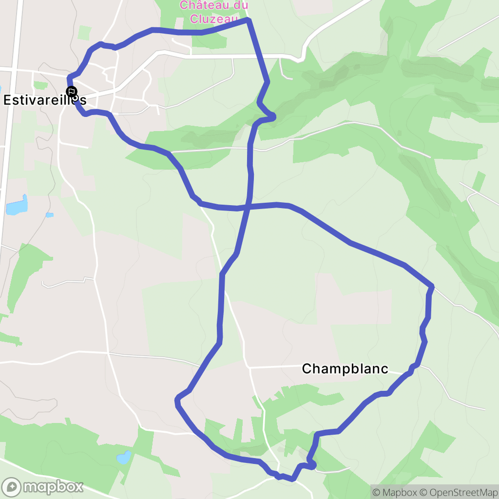 Estivareilles : carte du parcours de randonnée - France