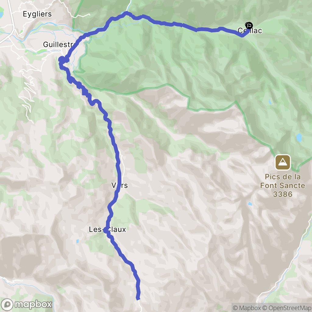 Ceillac : carte du parcours de randonnée - France