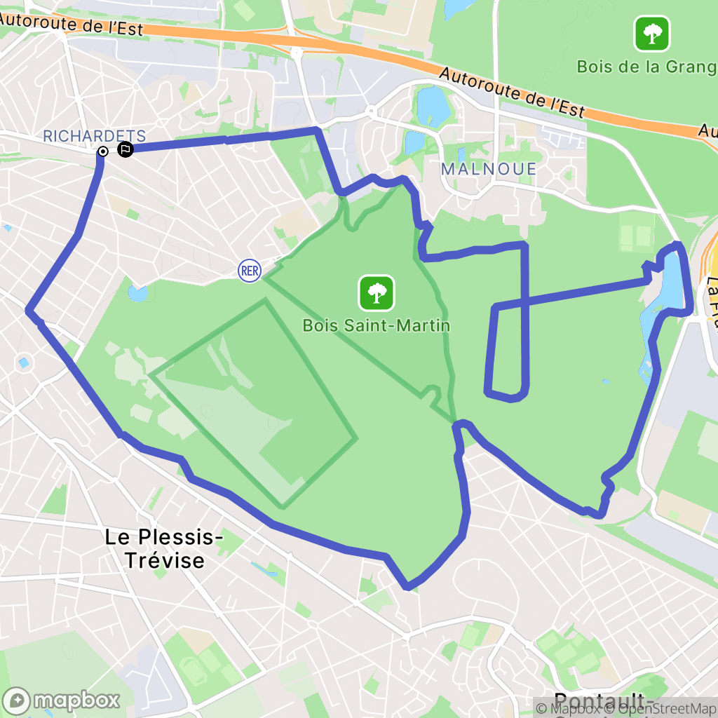 Noisy-le-Grand : carte du parcours de randonnée - France