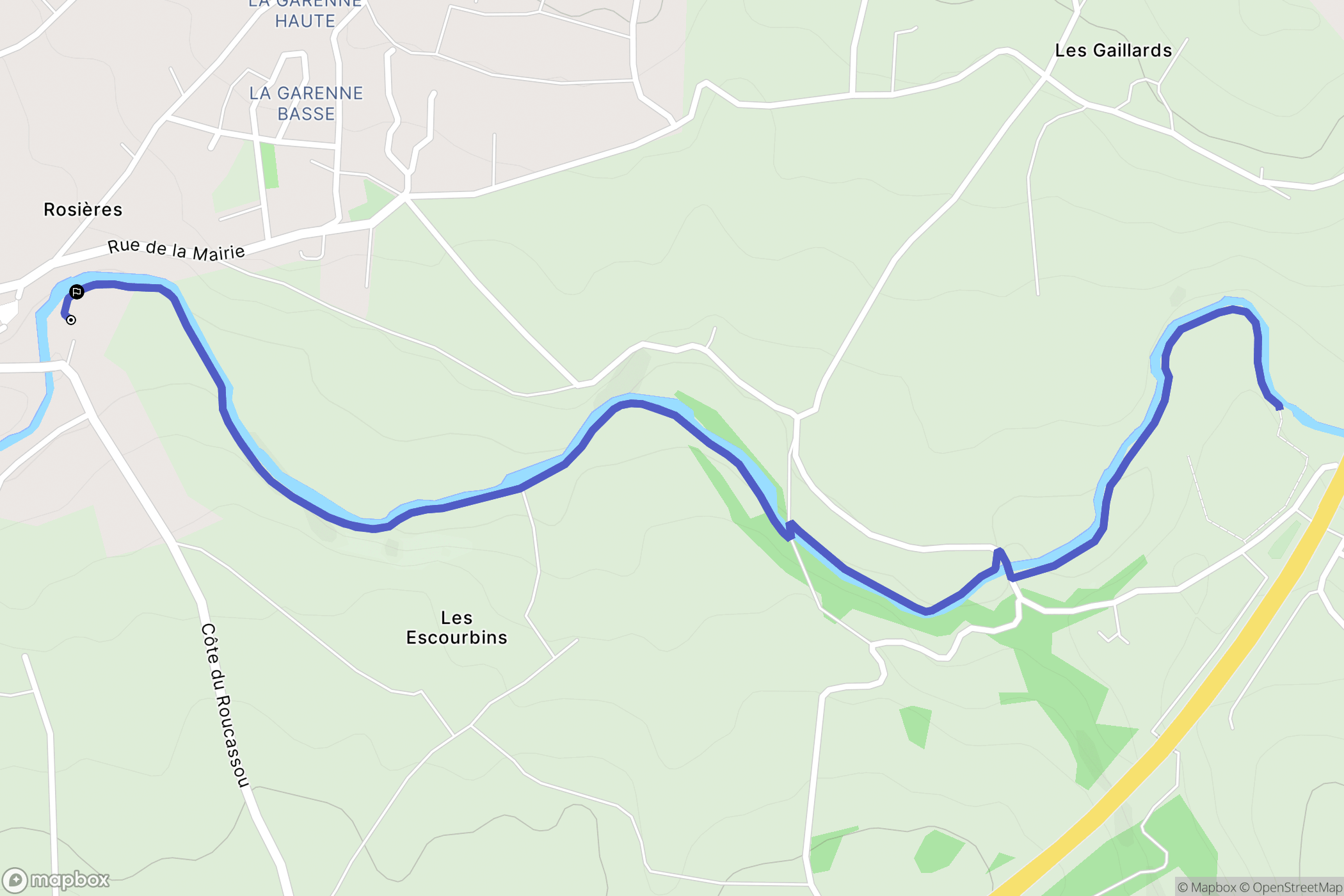 Rosières : carte du parcours de randonnée - France