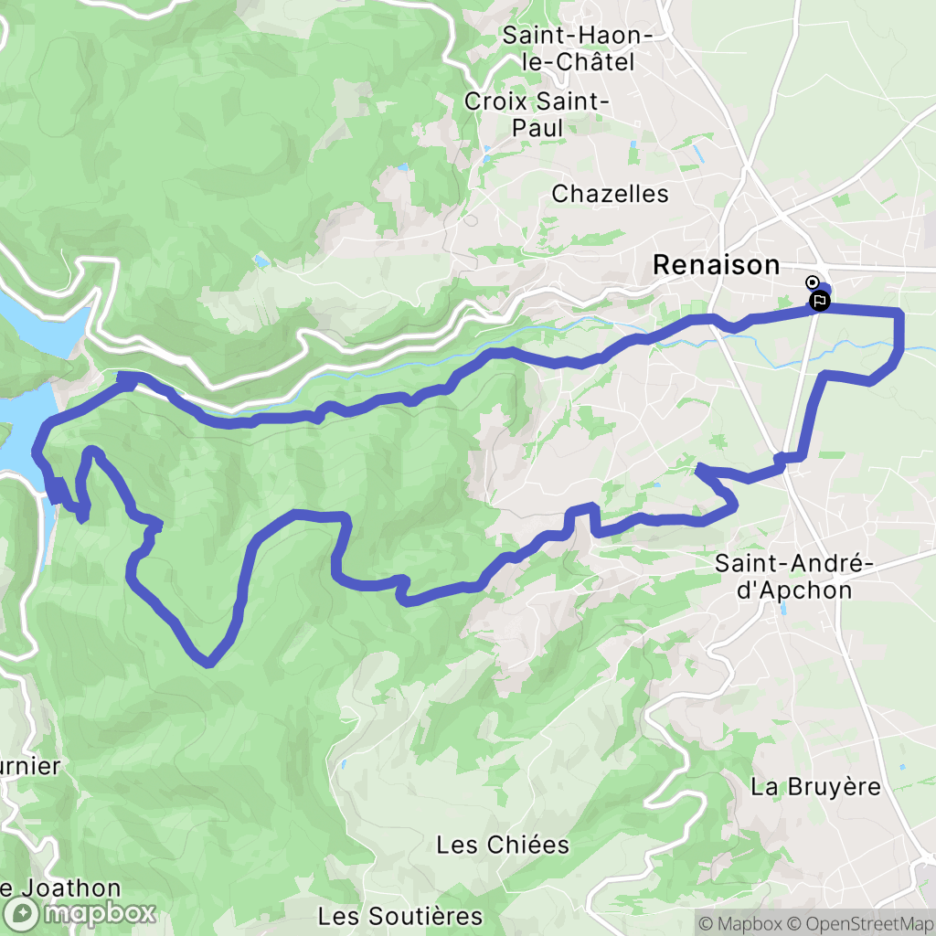 Renaison : carte du parcours de randonnée - France