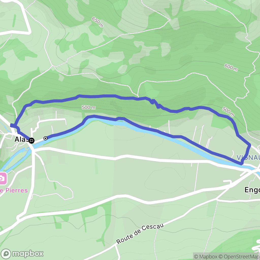 Balaguères : carte du parcours de randonnée - France