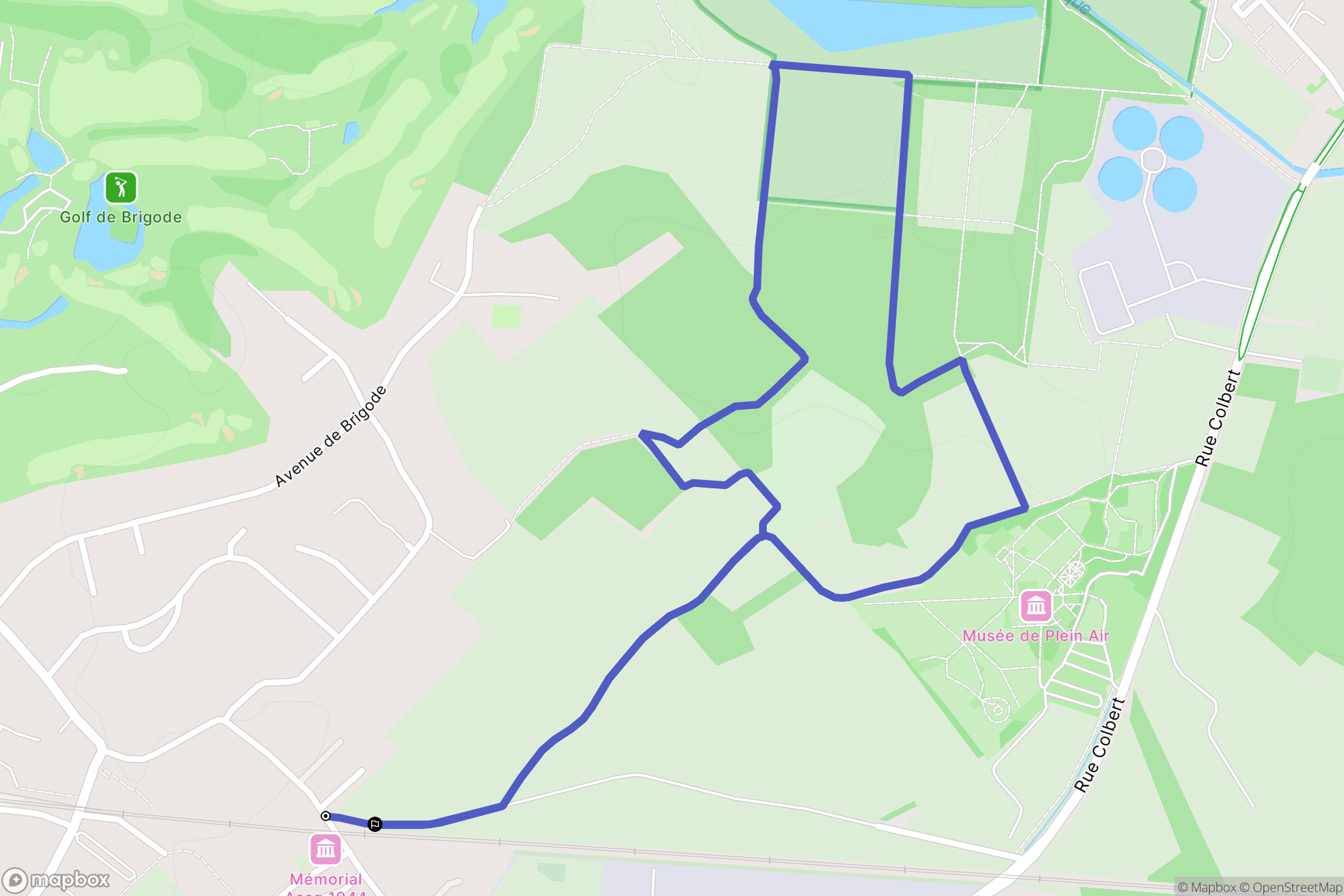 Villeneuve-d'Ascq : carte du parcours de randonnée - France