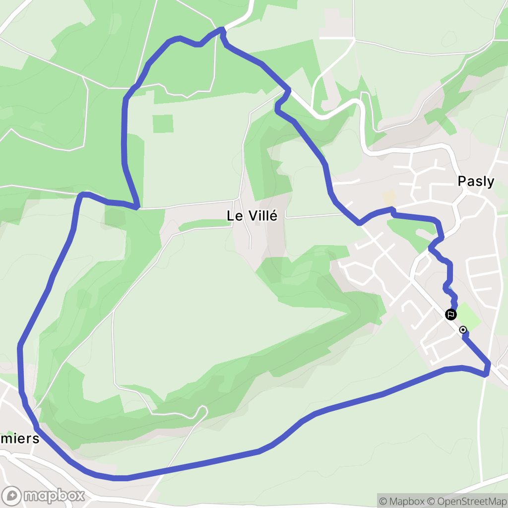 Pasly : carte du parcours de randonnée - France
