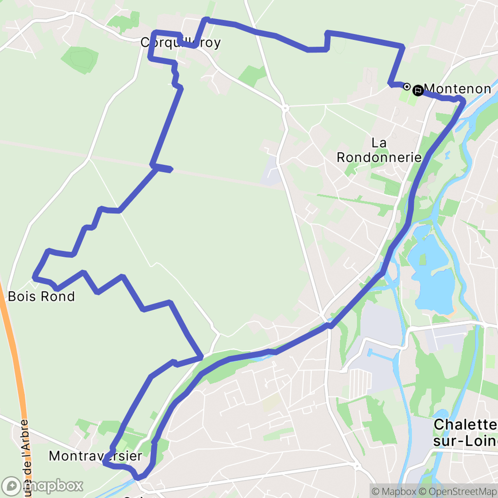 Cepoy : carte du parcours de randonnée - France