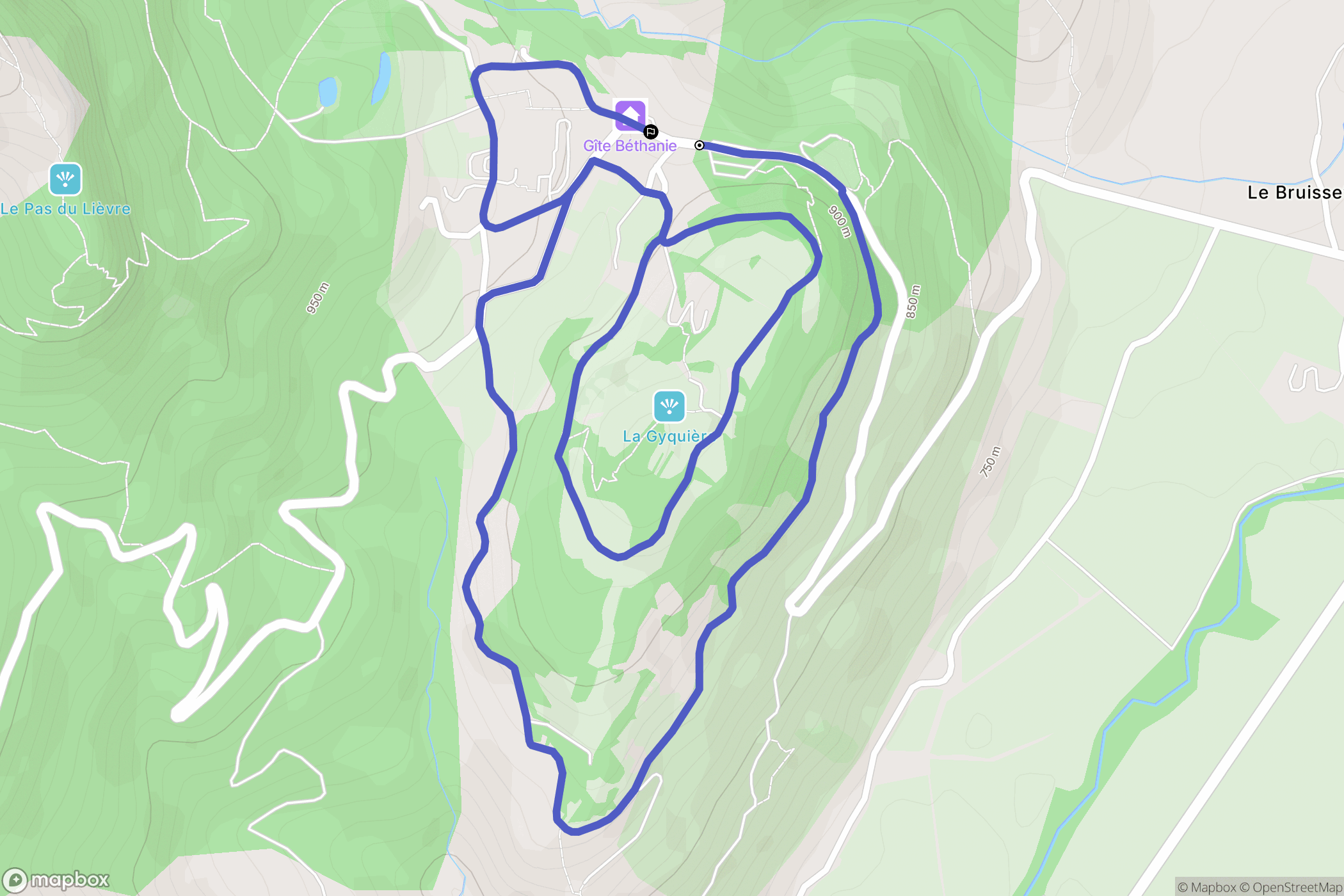 Saint-Étienne-le-Laus : carte du parcours de randonnée - France