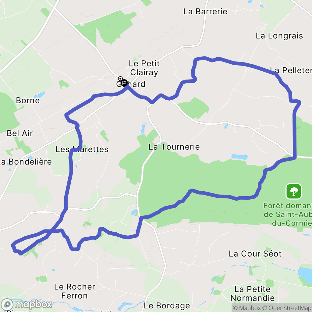 Gahard : carte du parcours de randonnée - France