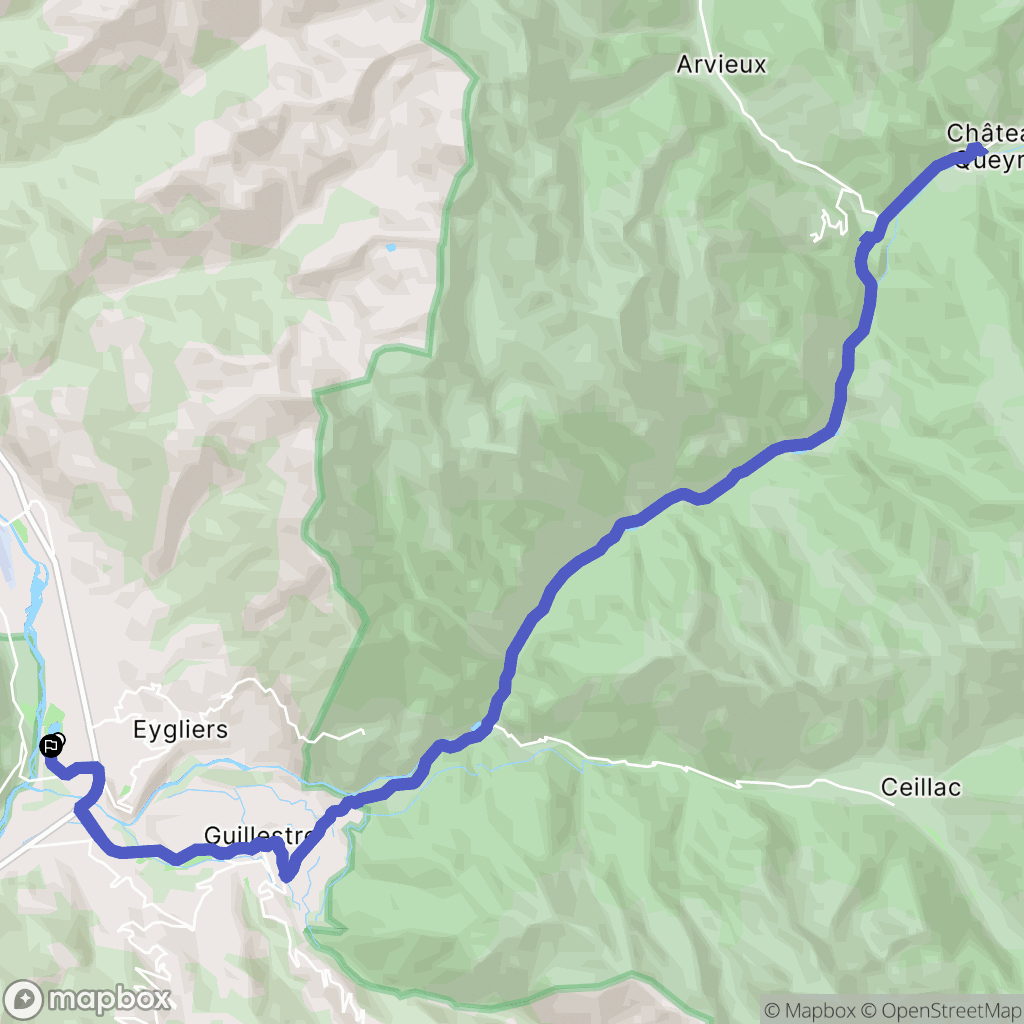 Eygliers : carte du parcours de randonnée - France