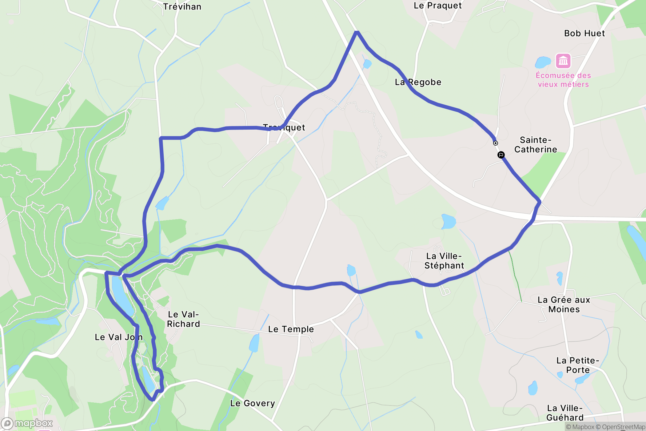 Lizio : carte du parcours de randonnée - France