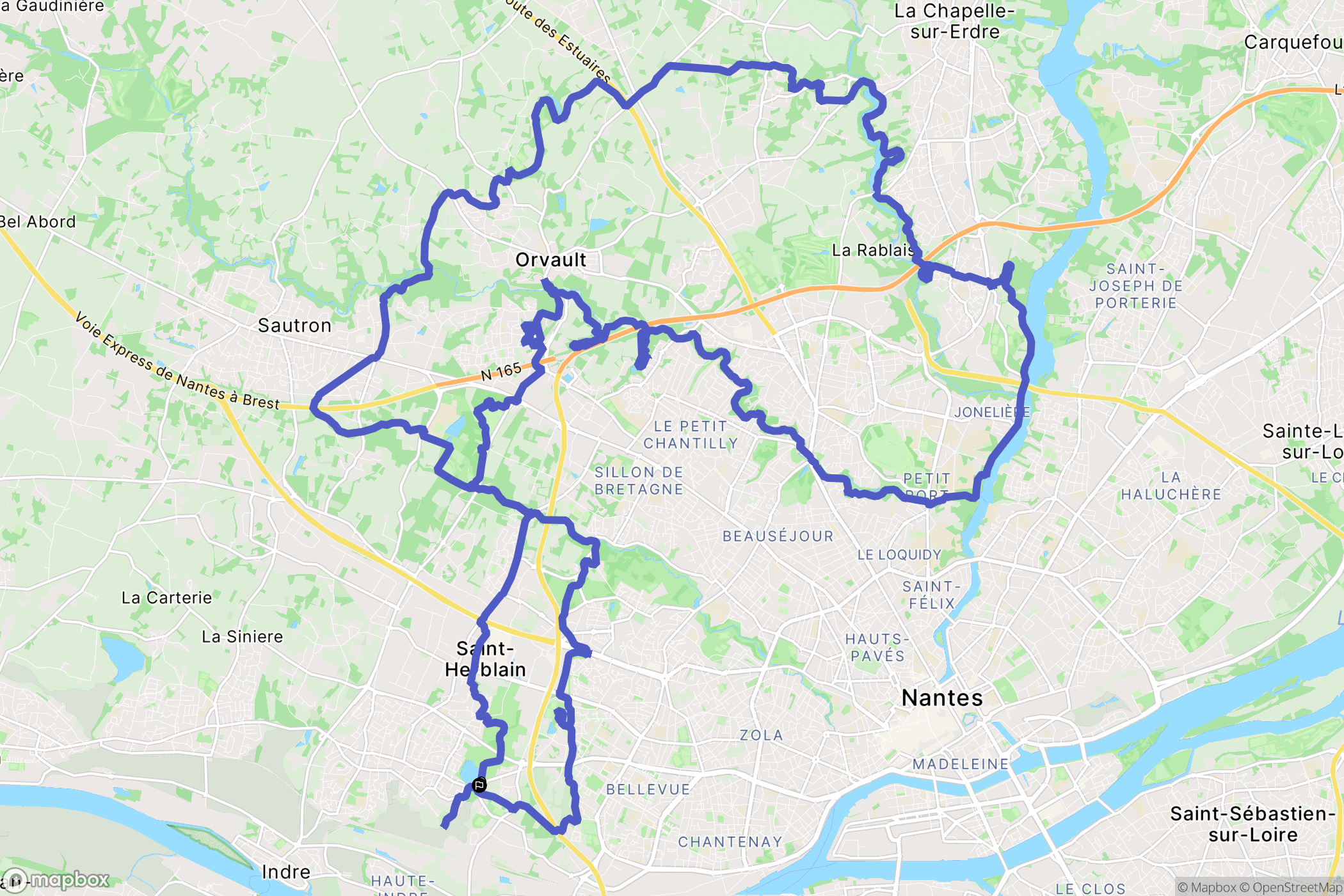 Saint-Herblain : carte du parcours de randonnée - France