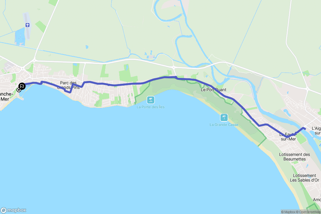 La Tranche-sur-Mer : carte du parcours de randonnée - France