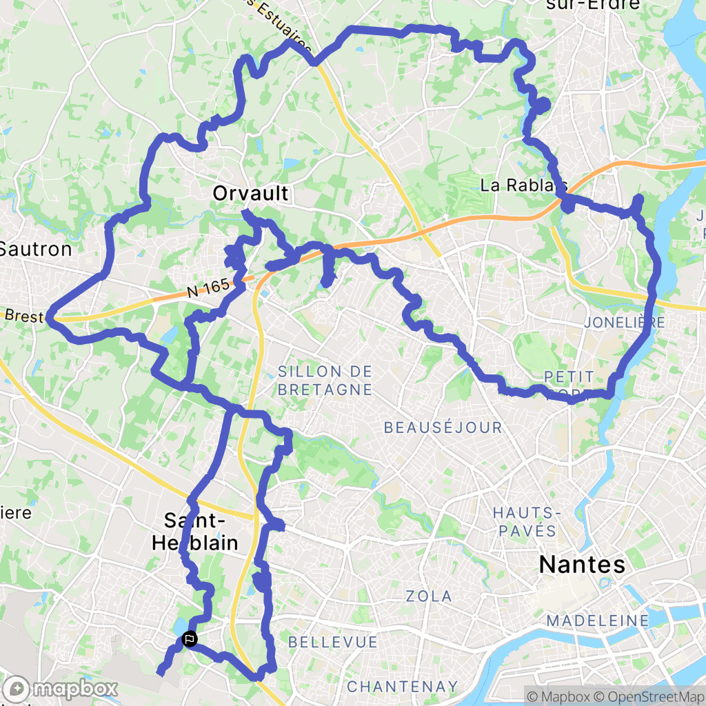 Saint-Herblain : carte du parcours de randonnée - France