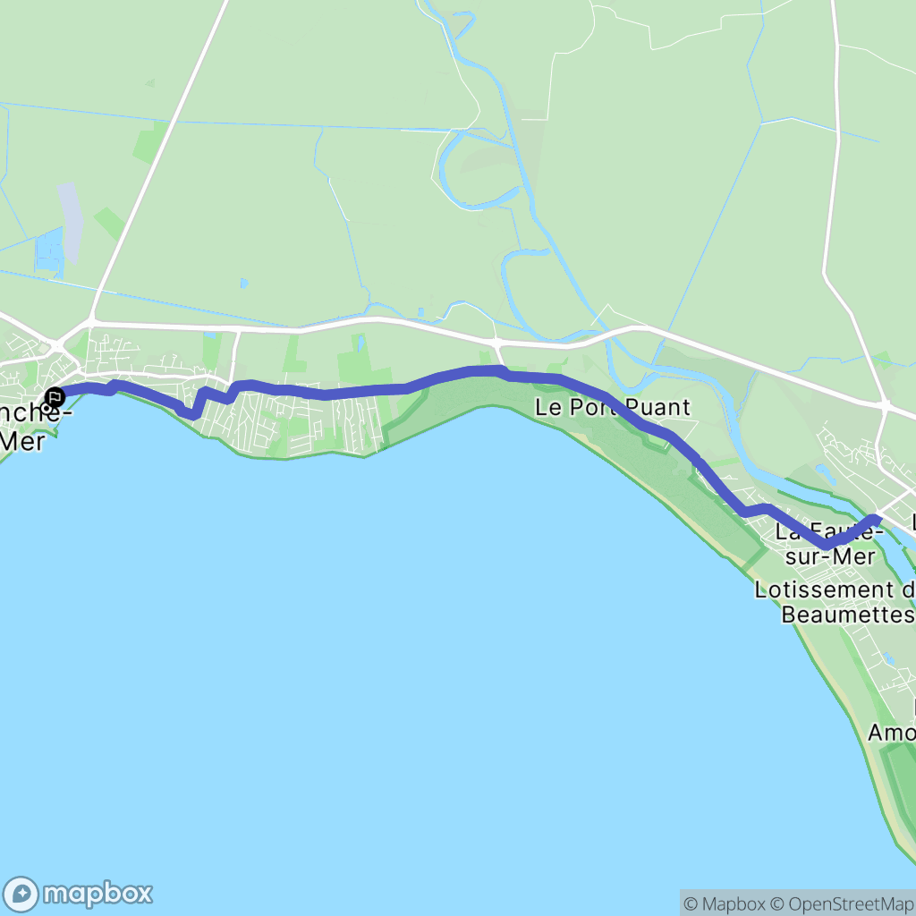 La Tranche-sur-Mer : carte du parcours de randonnée - France