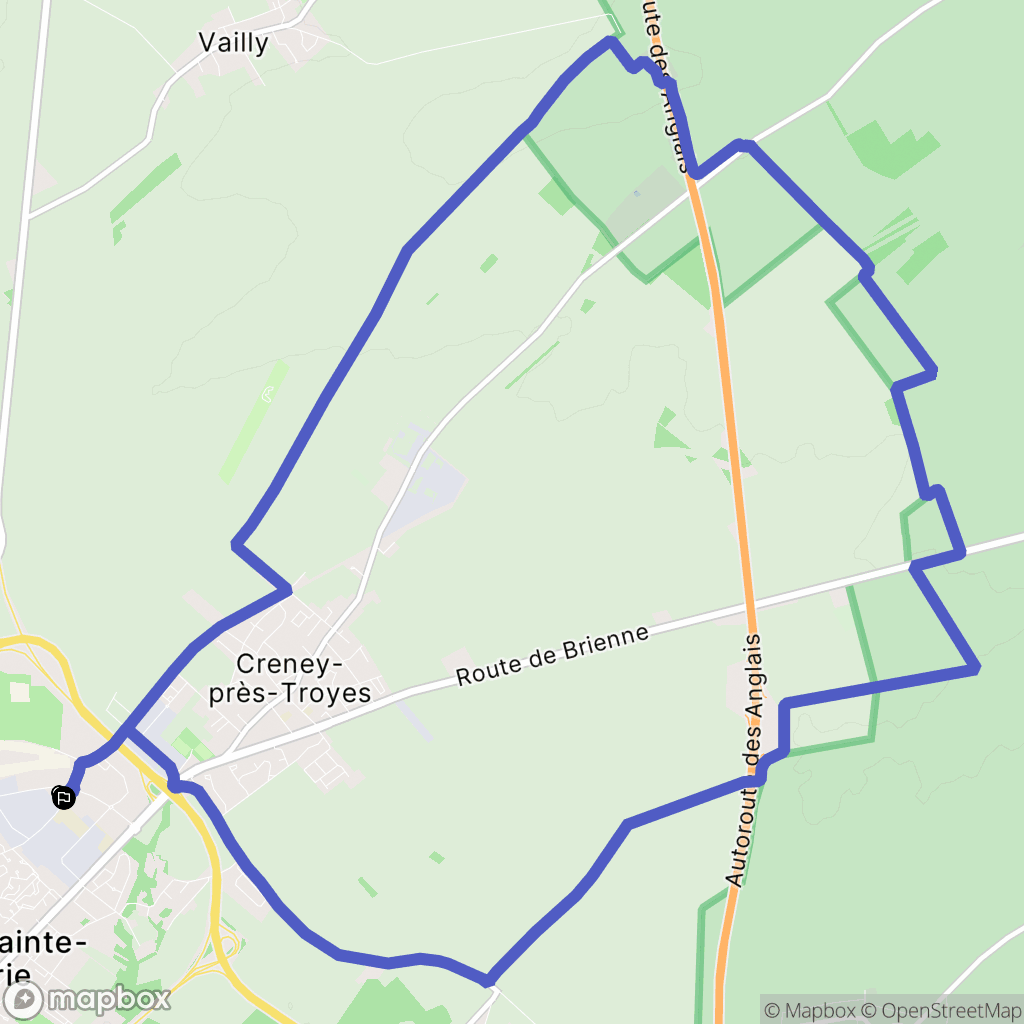 Pont-Sainte-Marie : carte du parcours de randonnée - France