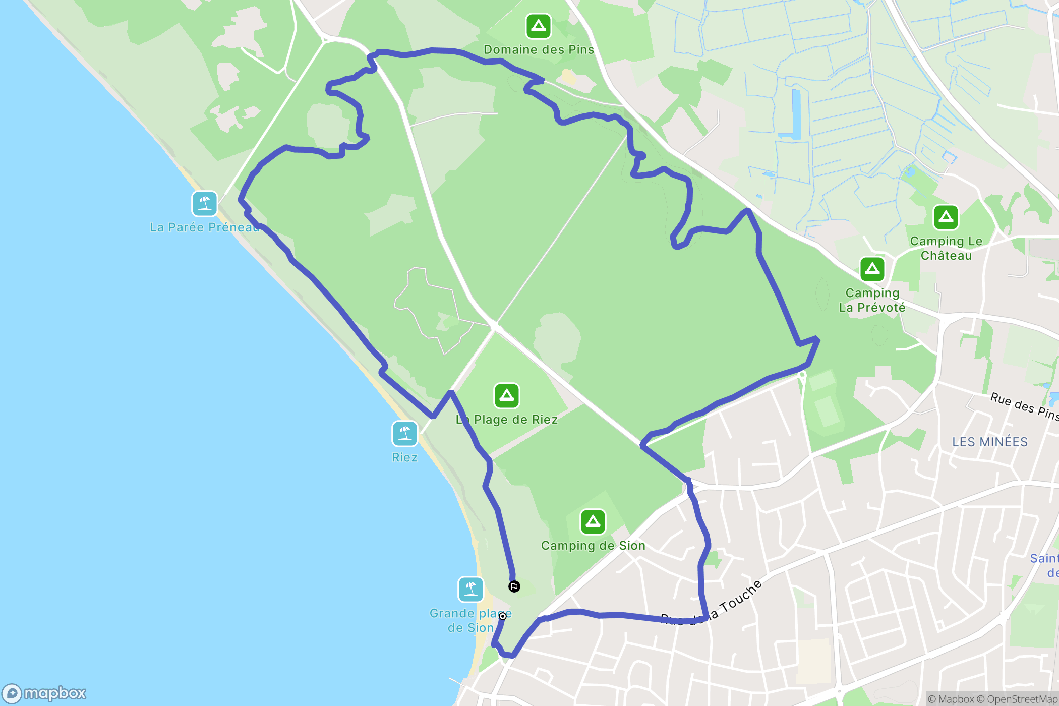 Saint-Hilaire-de-Riez : carte du parcours de randonnée - France