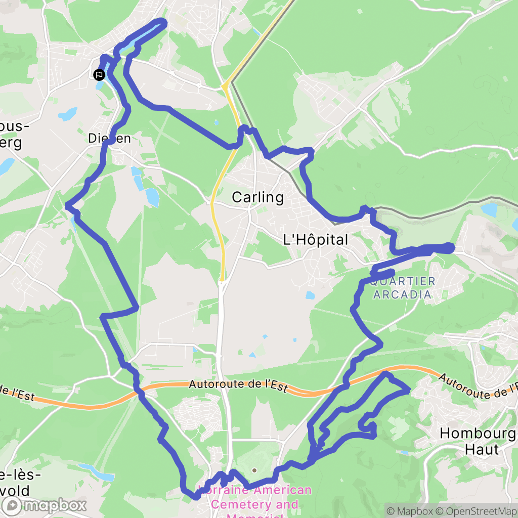 Ham-sous-Varsberg : carte du parcours de randonnée - France