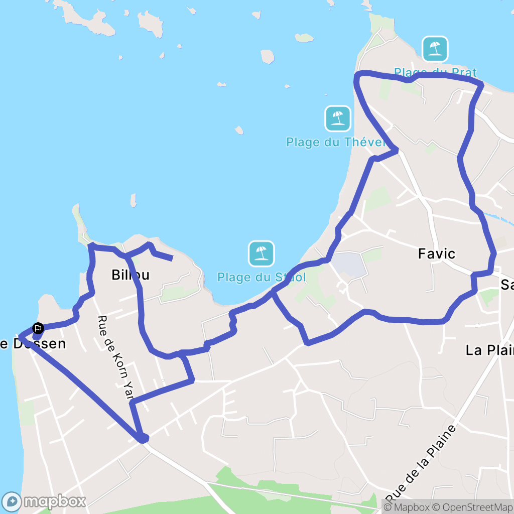Santec : carte du parcours de randonnée - France