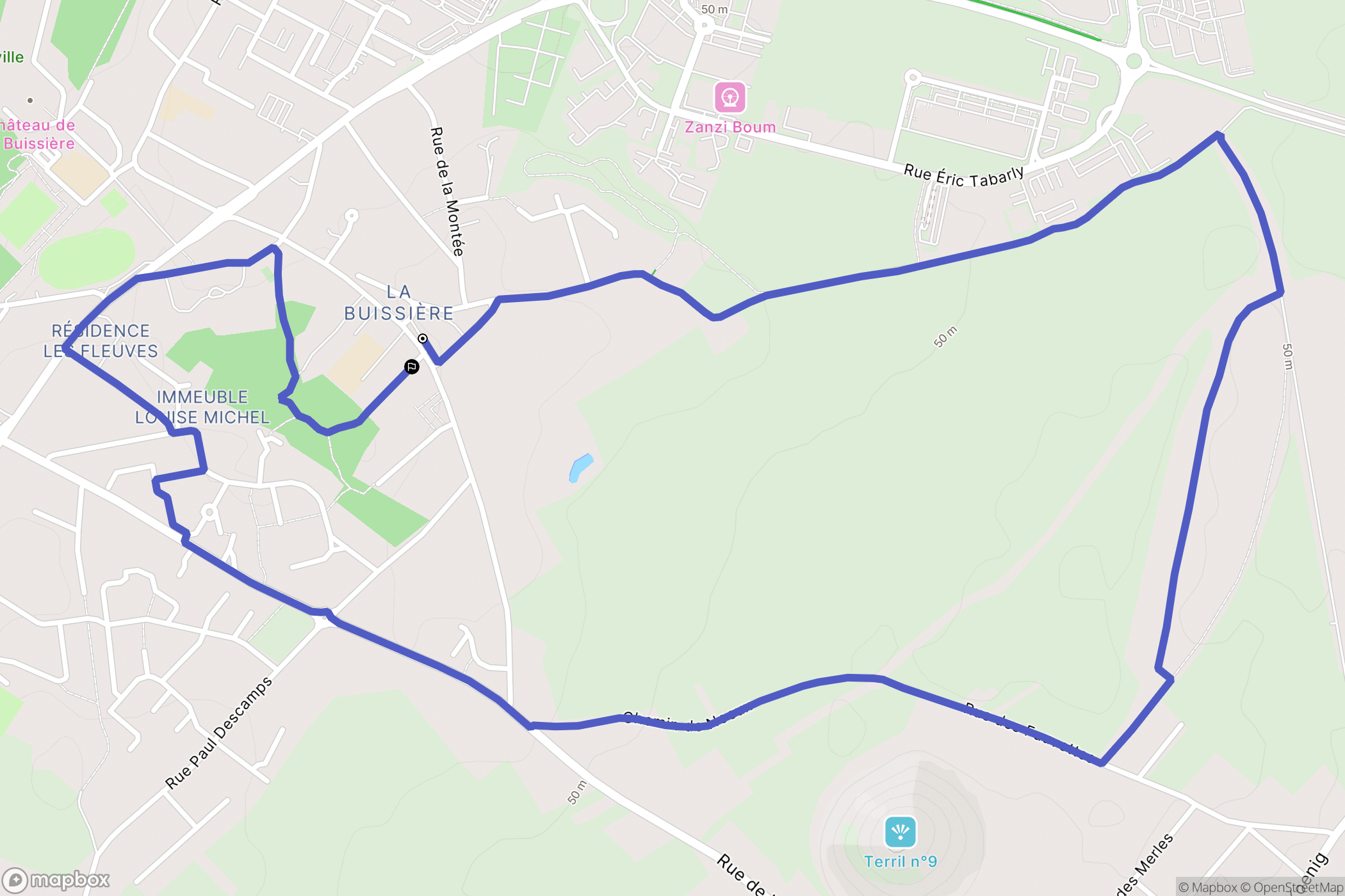 Bruay-la-Buissière : carte du parcours de randonnée - France