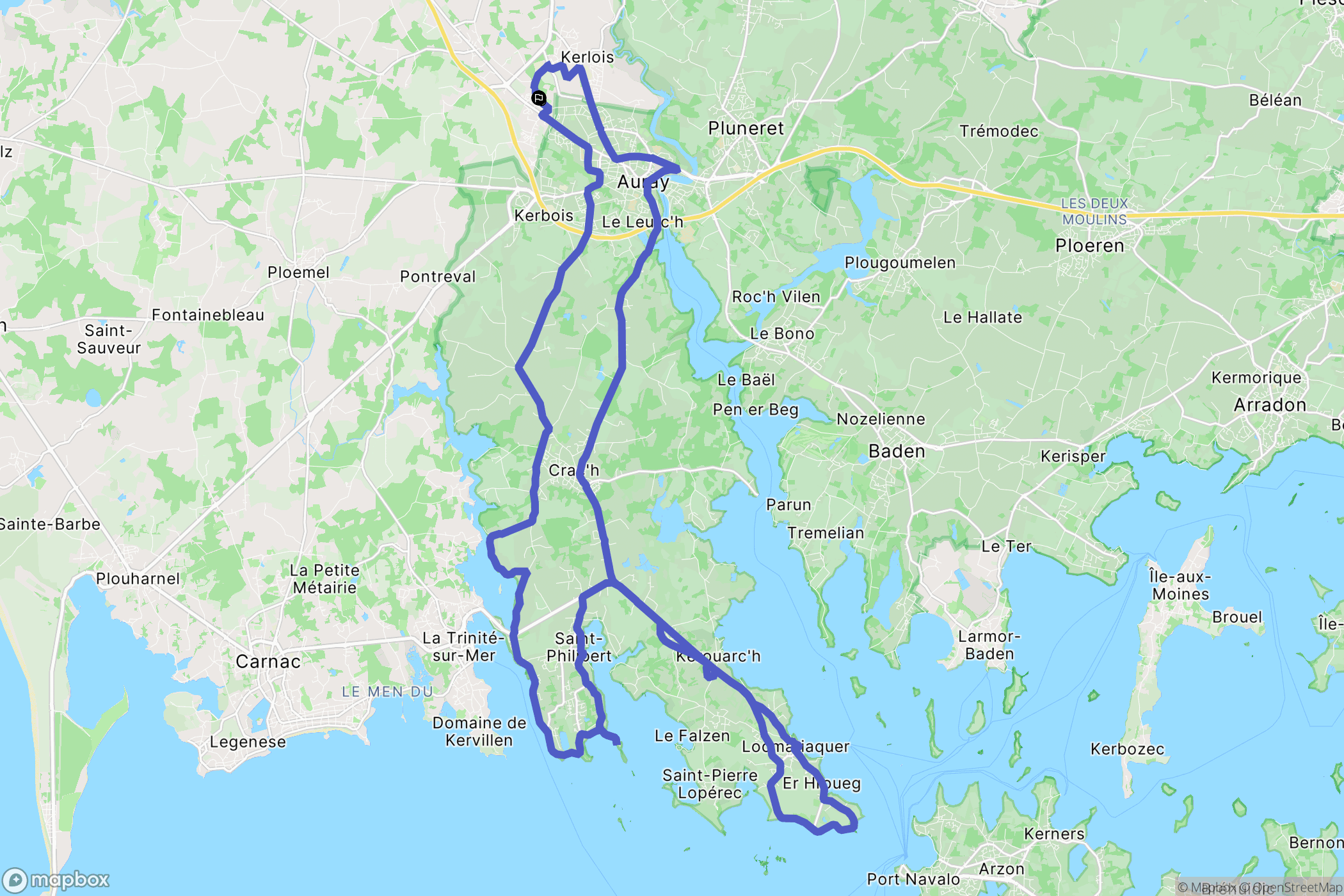 Brech : carte du parcours de randonnée - France