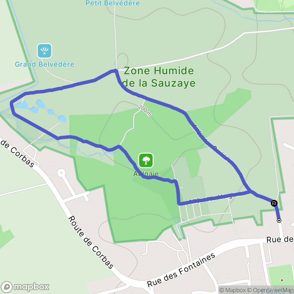 Chaponnay : carte du parcours de randonnée - France