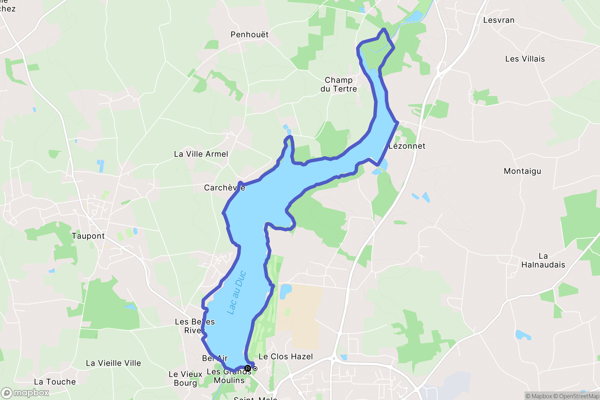 Ploërmel : carte du parcours de randonnée - France