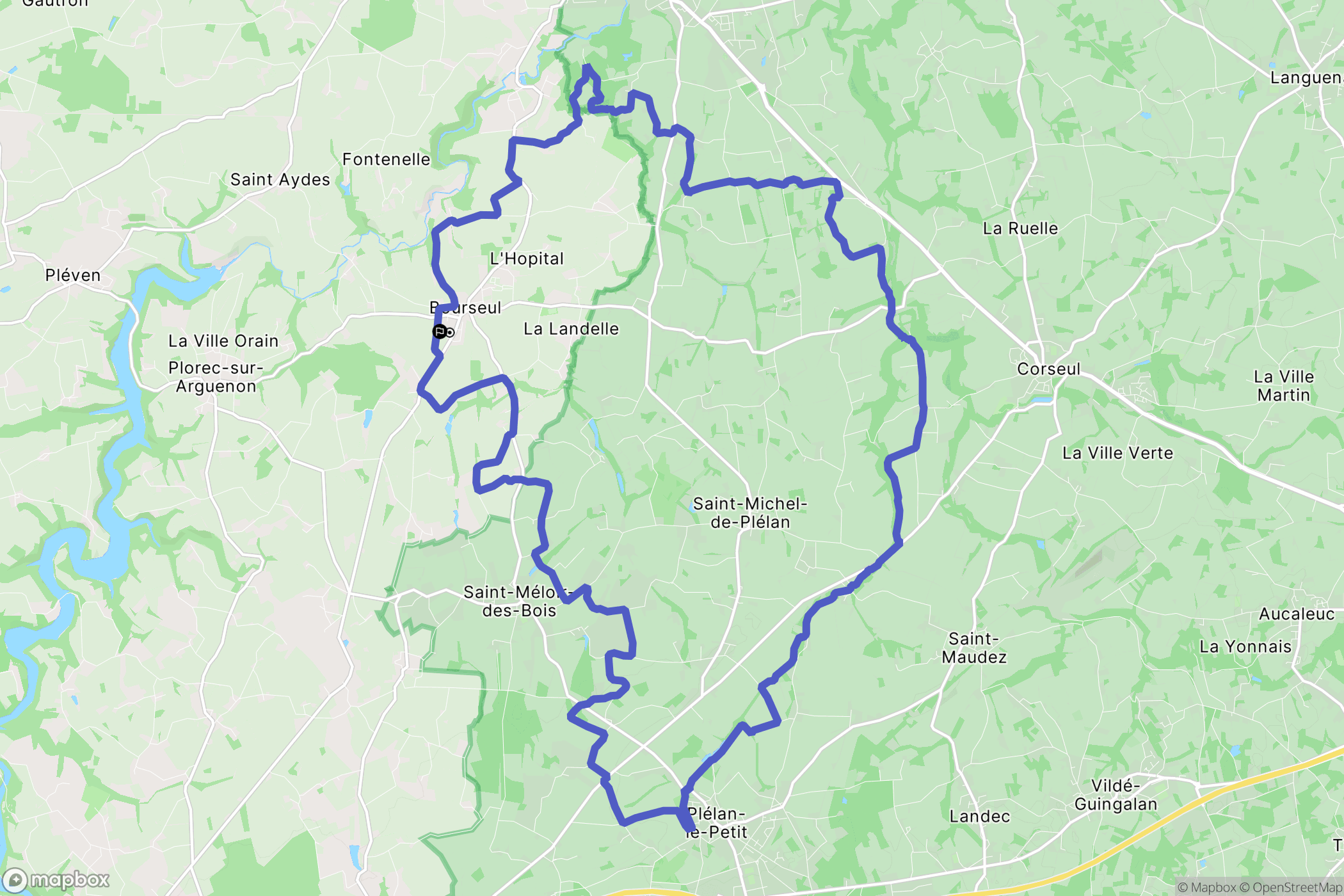 Bourseul : carte du parcours de randonnée - France