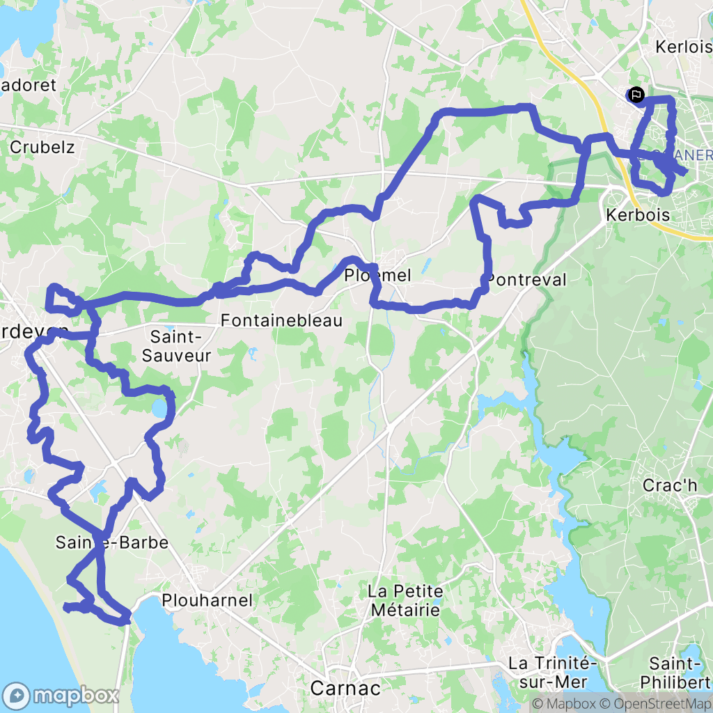 Brech : carte du parcours de randonnée - France