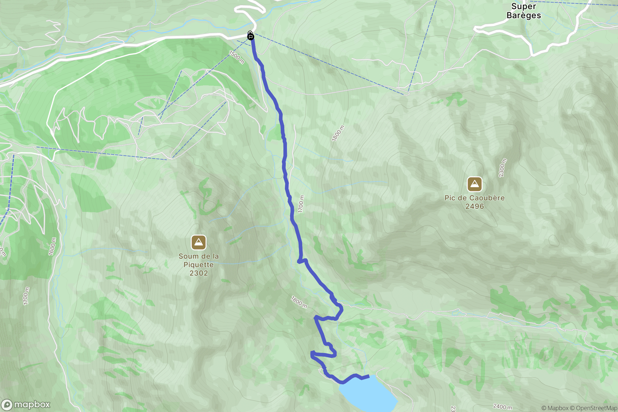Barèges : carte du parcours de randonnée - France